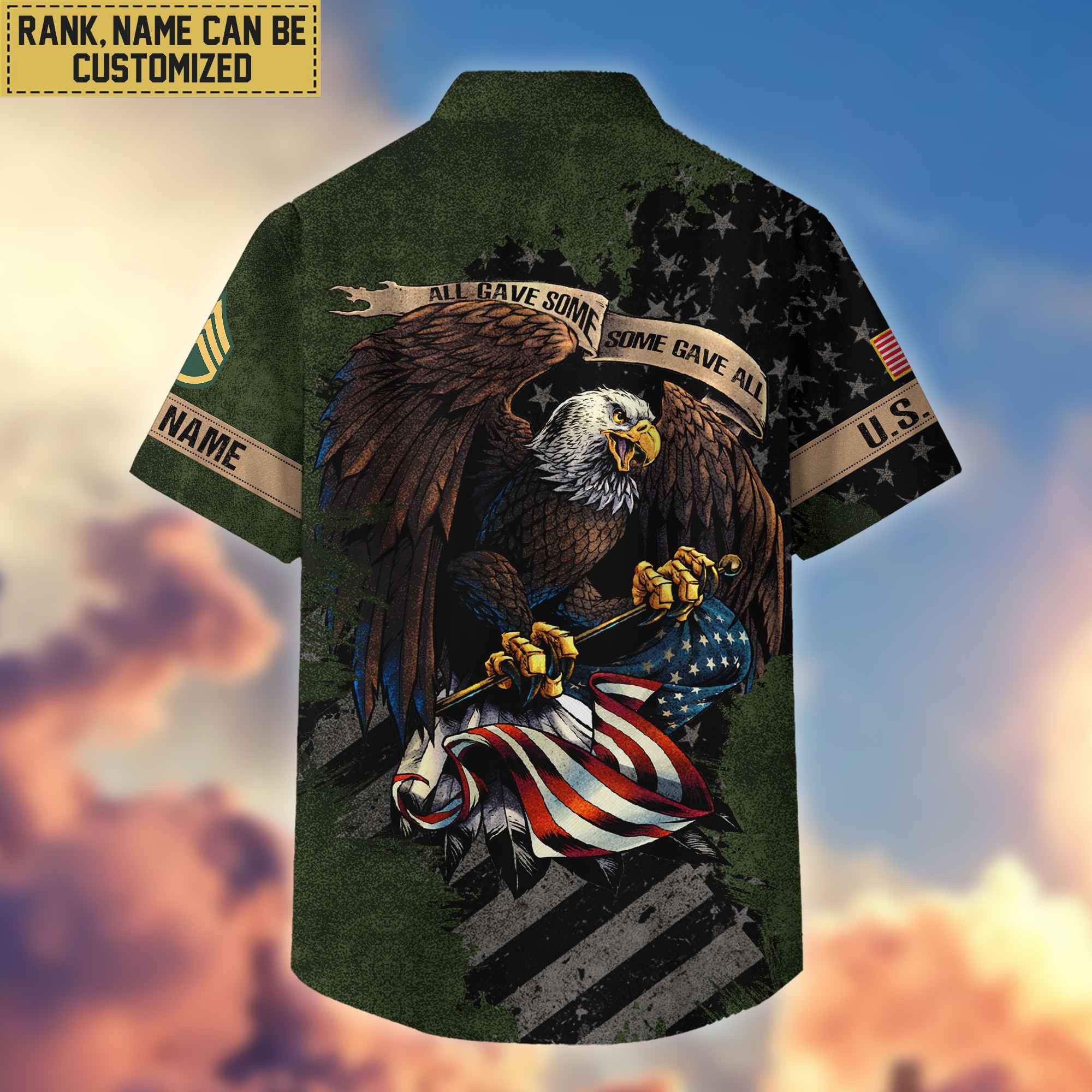 Premium Custom Name, Rank US Army Veteran Hawaiian Shirt With Pocket, Gifts For Veterans Day, Father's Day, Gifts For US Army Veteran VPVC402701