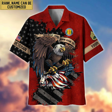 Premium Custom Name, Rank Vietnam Veteran Hawaiian Shirt With Pocket, Gifts For Veterans Day, Father's Day, Gifts For Vietnam Veteran VPVC402706