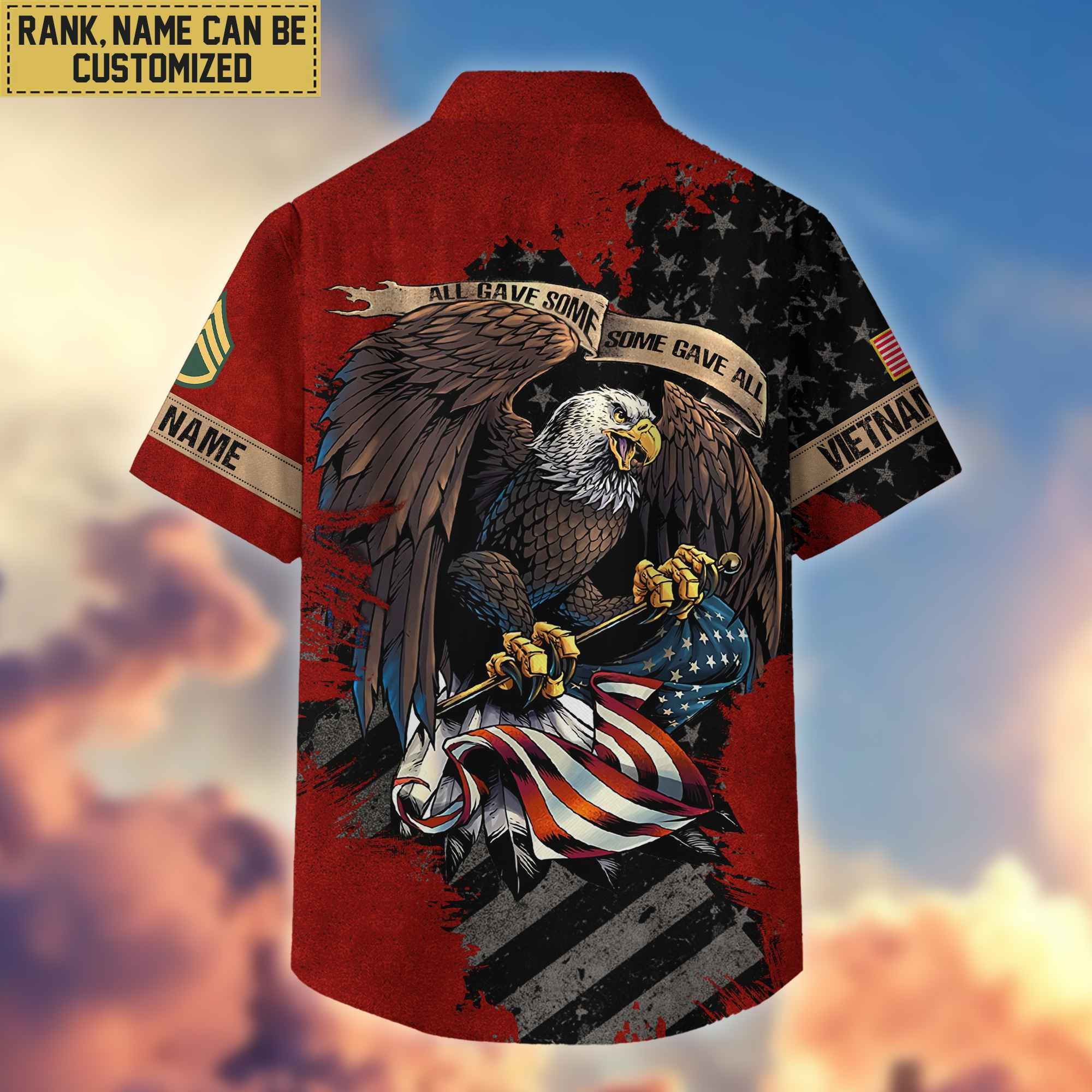Premium Custom Name, Rank Vietnam Veteran Hawaiian Shirt With Pocket, Gifts For Veterans Day, Father's Day, Gifts For Vietnam Veteran VPVC402706