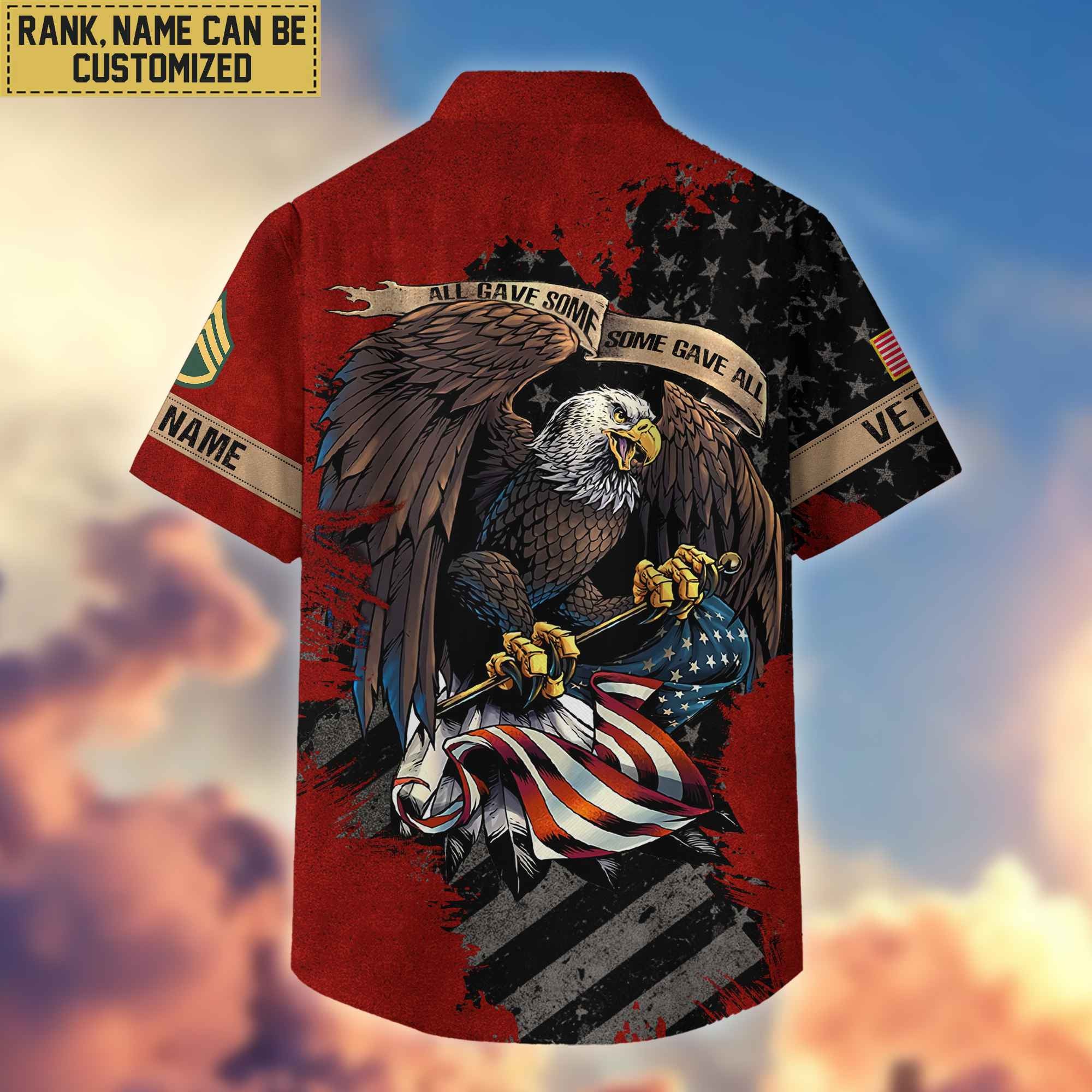 Premium Custom Name, Rank US Veteran Hawaiian Shirt With Pocket, Gifts For Veterans Day, Father's Day, Gifts For US Veteran VPVC402707