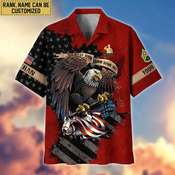 Premium Custom Name, Rank US Veteran Hawaiian Shirt With Pocket, Gifts For Veterans Day, Father's Day, Gifts For US Veteran VPVC402707