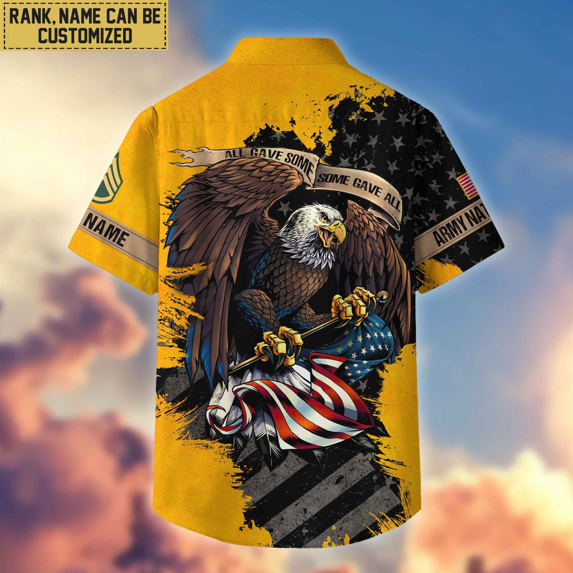 Premium Custom Name, Rank US Army National Guard Hawaiian Shirt With Pocket, Gifts For Veterans Day, Father's Day, Gifts For US Army National Guard Veteran VPVC402709