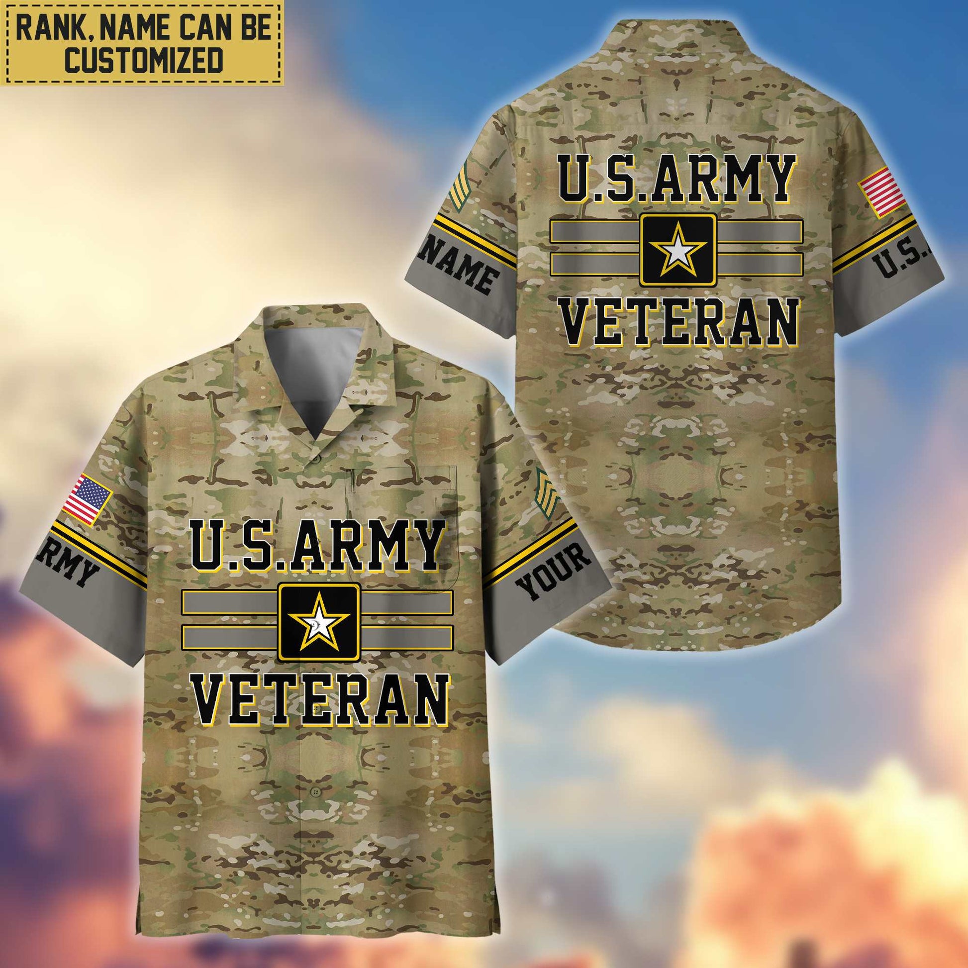 US Army Hawaiian Shirt With Pocket, Gifts For Dad, For Husband, Gifts For Army Veteran VPVC403601