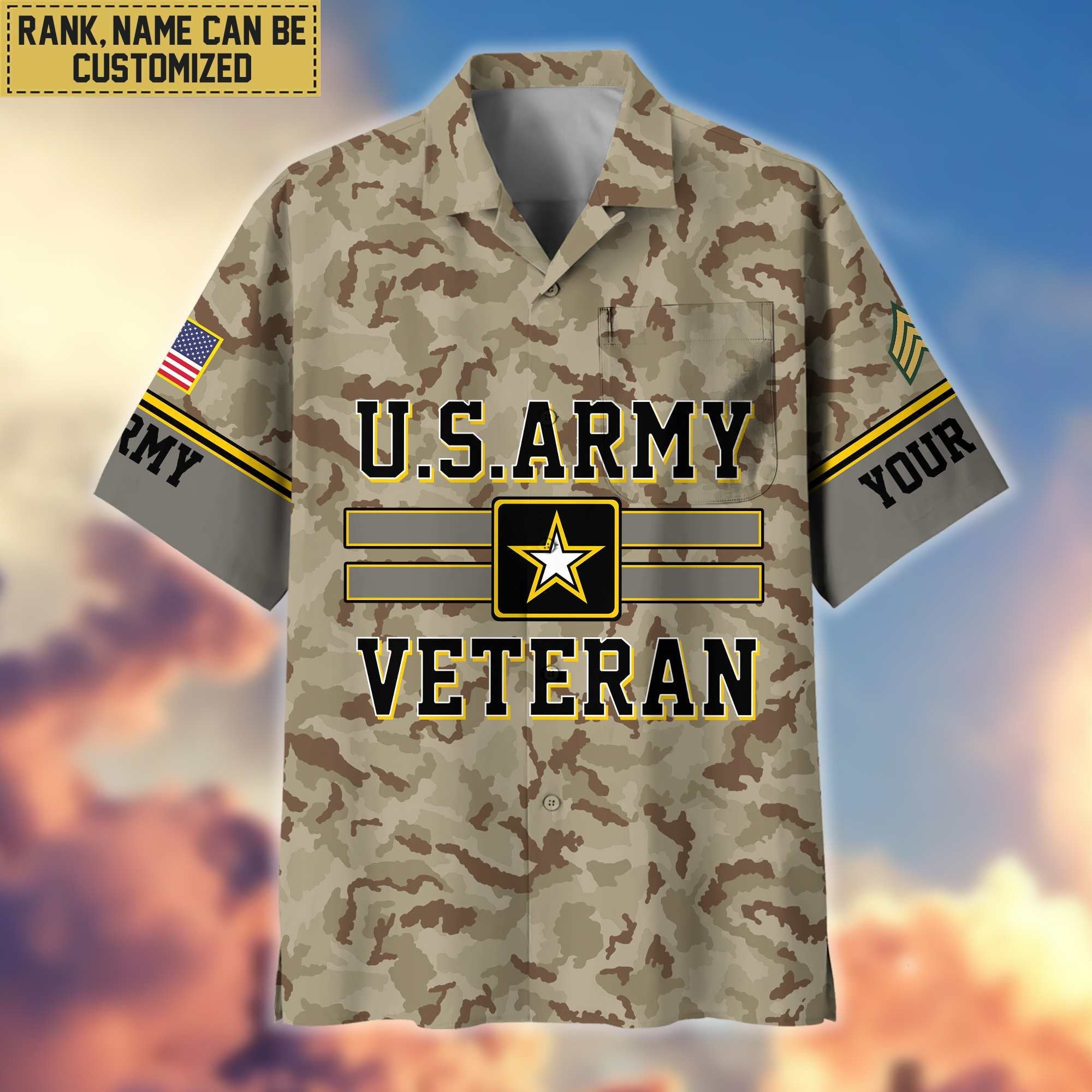US Army Hawaiian Shirt With Pocket, Gifts For Dad, For Husband, Gifts For Army Veteran VPVC403601