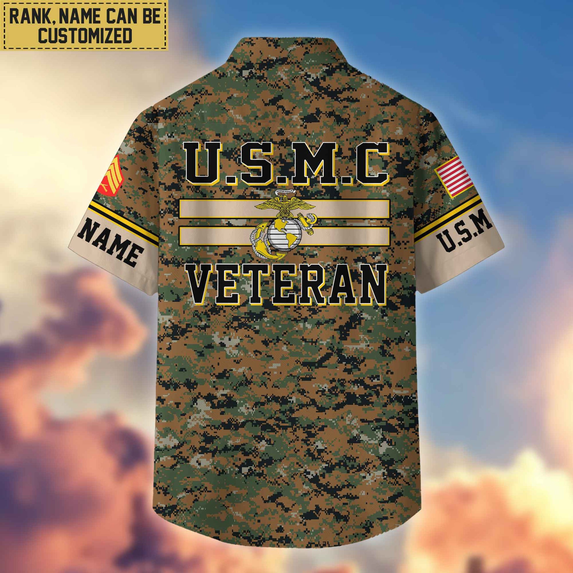 USMC Hawaiian Shirt With Pocket, Gifts For Dad, For Husband, Gifts For Marine Veteran VPVC403603