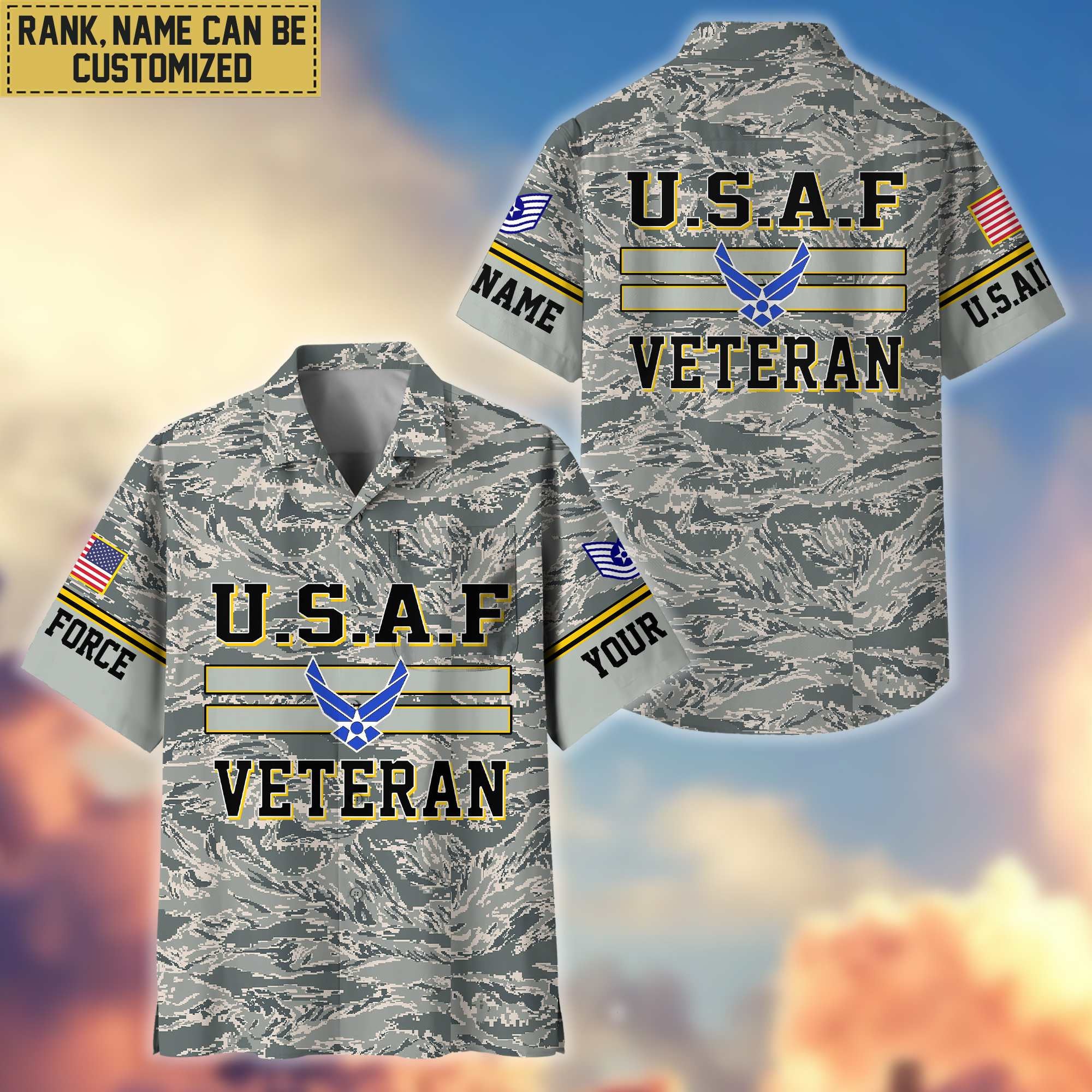 USAF Hawaiian Shirt With Pocket, Gifts For Dad, For Husband, Gifts For Air Force Veteran VPVC403604