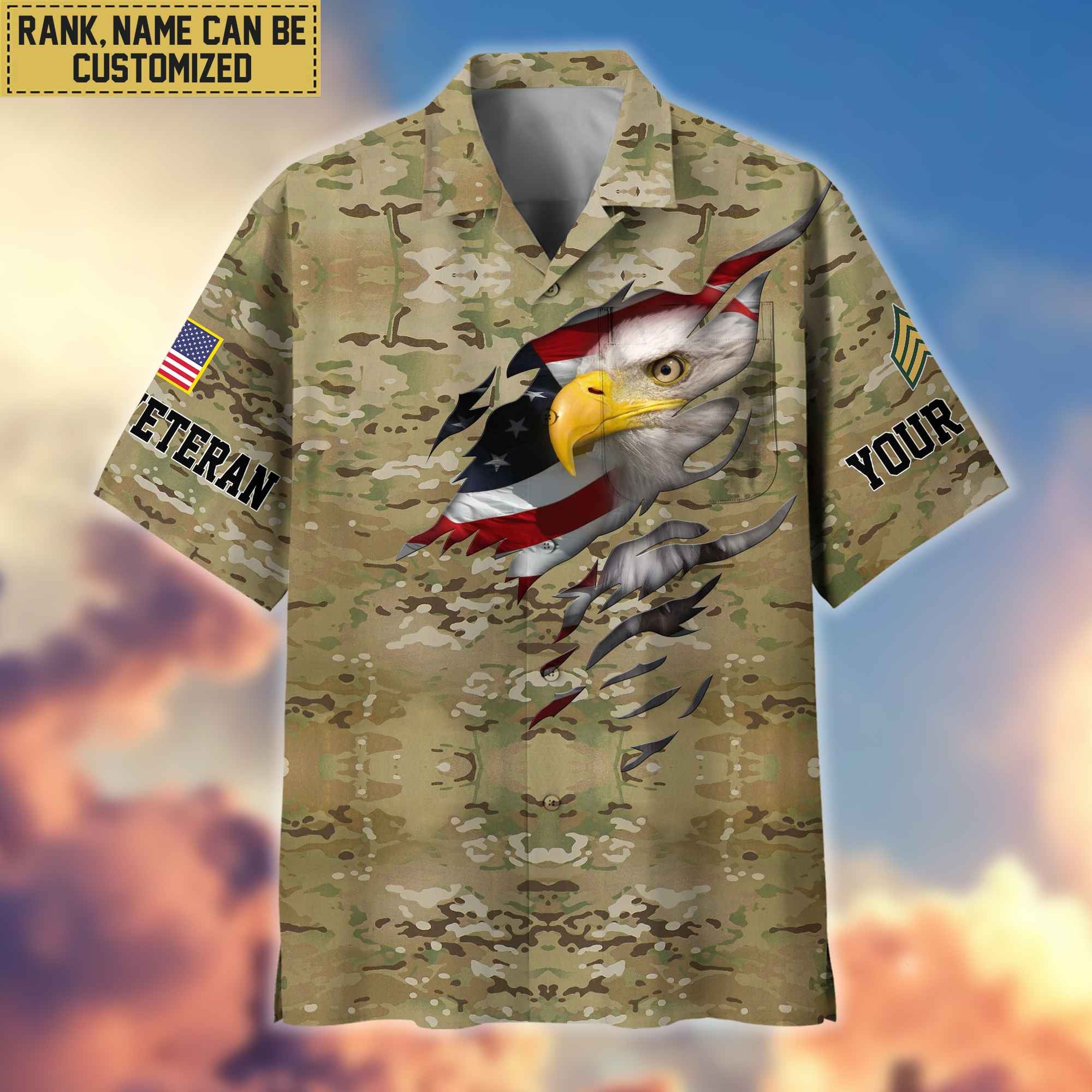Premium Custom Name, Rank Vietnam Veteran Hawaiian Shirt With Pocket, Gifts For Dad, For Husband, Gifts For Vietnam Veteran VPVC403706