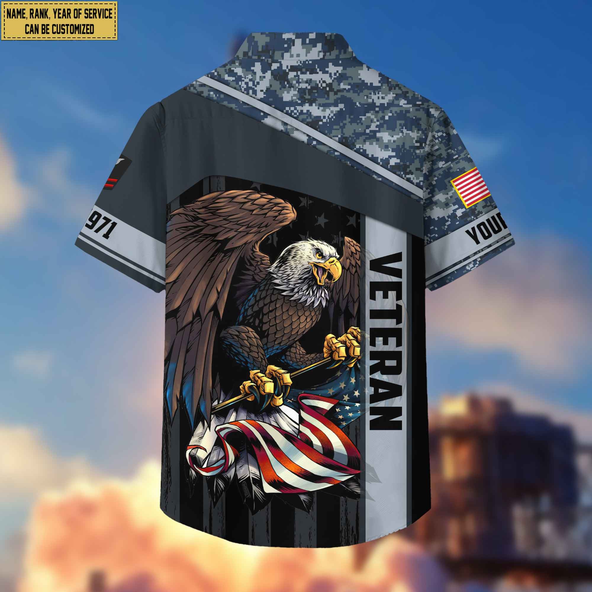 Premium Custom Name, Rank US Navy Hawaiian Shirt With Pocket, Gifts For Dad, For Husband, Gifts For Navy Veteran VPVC402502