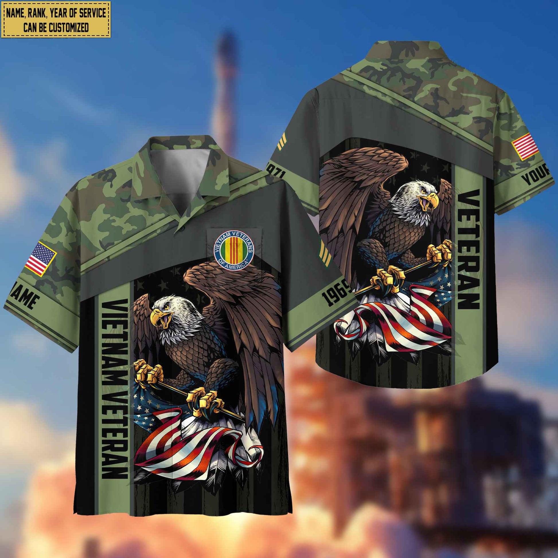 Premium Custom Name, Rank Vietnam Veteran Hawaiian Shirt With Pocket, Gifts For Dad, For Husband, Gifts For Vietnam Veteran VPVC402506