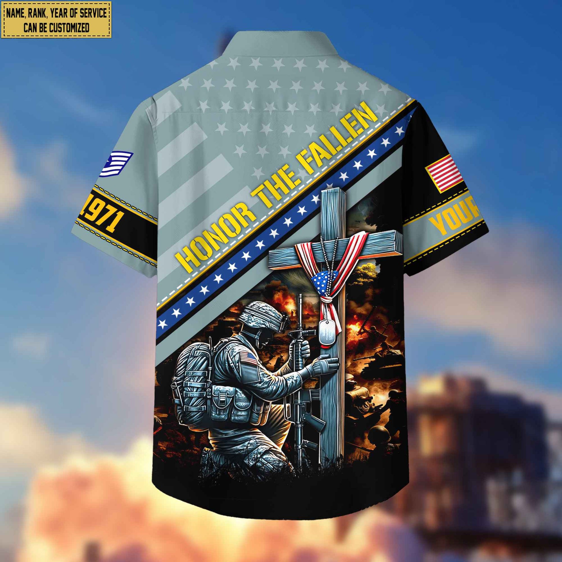 USAF Hawaiian Shirt With Pocket, Custom Rank, Name, Year Gifts For Air Force Veteran, Gifts For Veterans Day, Father's Day VPVC402804