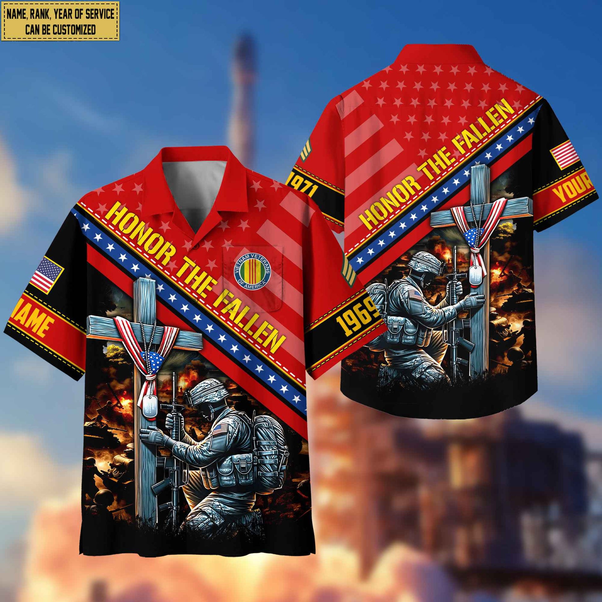 Vietnam Veteran Hawaiian Shirt With Pocket, Custom Rank, Name, Year Gifts For Vietnam Veteran, Gifts For Veterans Day, Father's Day VPVC402806