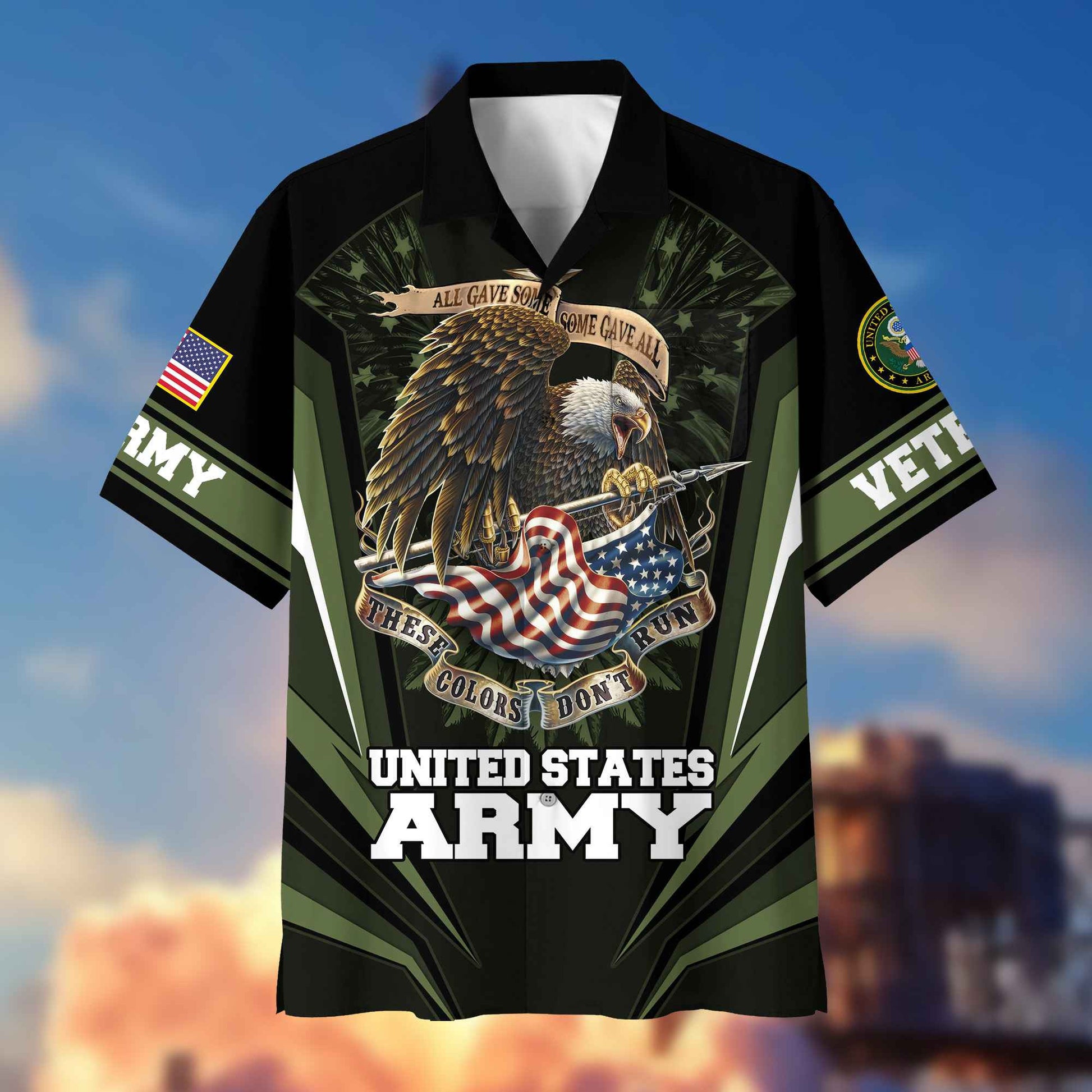 US Army Hawaiian Shirt With Pocket Gifts For US Army Veteran, Gifts For Veterans Day, Father's Day VPVC403001