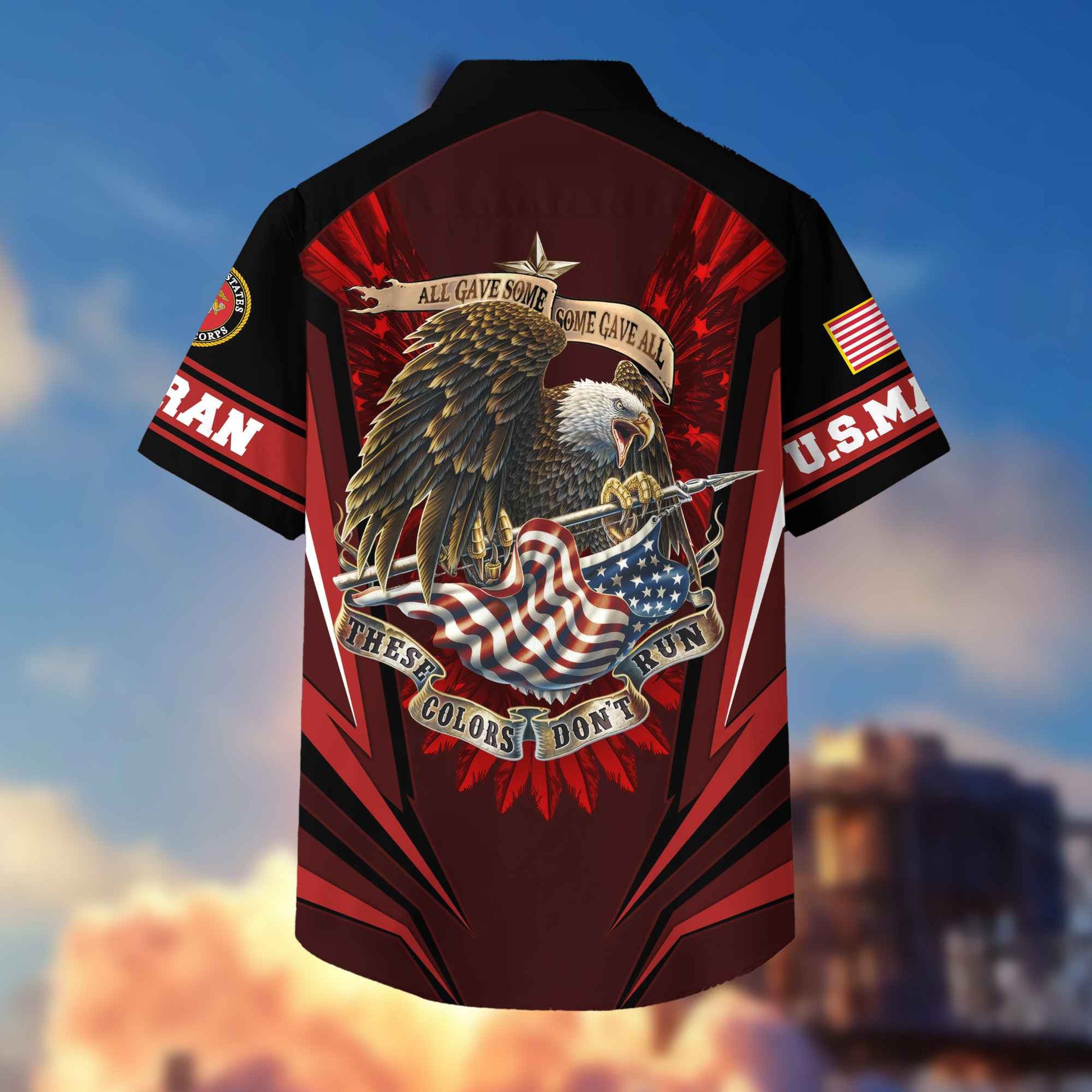 USMC Hawaiian Shirt With Pocket Gifts For US Marine Veteran, Gifts For Veterans Day, Father's Day VPVC403003