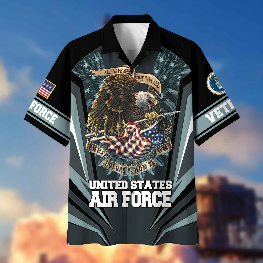 USAF Hawaiian Shirt With Pocket Gifts For US Air Force Veteran, Gifts For Veterans Day, Father's Day VPVC403004