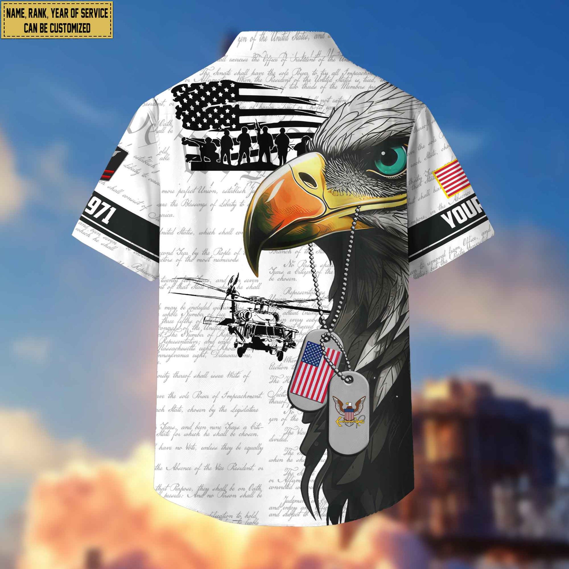 Premium Custom Rank, Name, Year US Navy Hawaiian Shirt With Pocket, Gifts for Navy Veteran, Gifts For Dad, For Husband VPVC403202