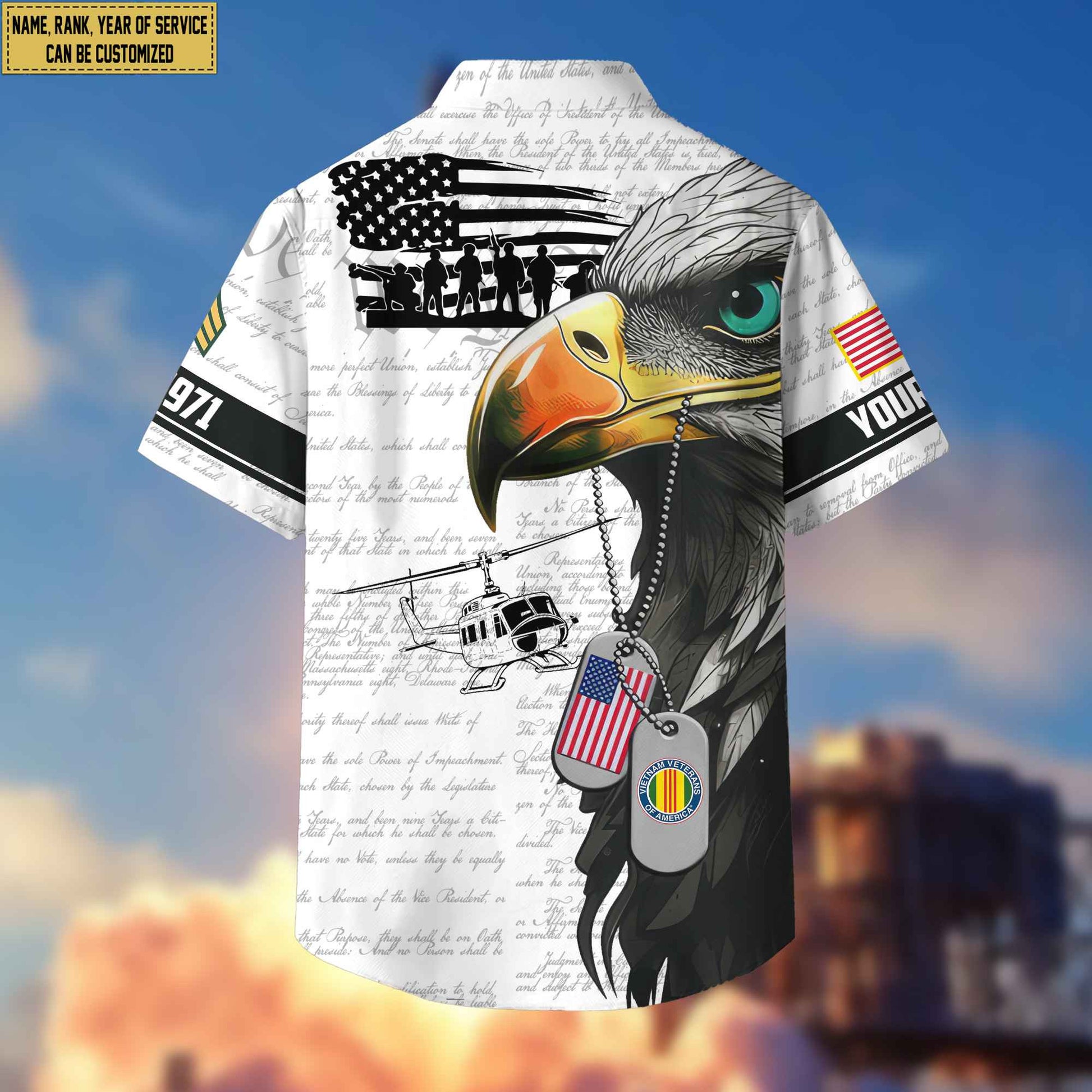 Premium Custom Rank, Name, Year Vietnam Veteran Hawaiian Shirt With Pocket, Gifts for Vietnam Veteran, Gifts For Dad, For Husband VPVC403206