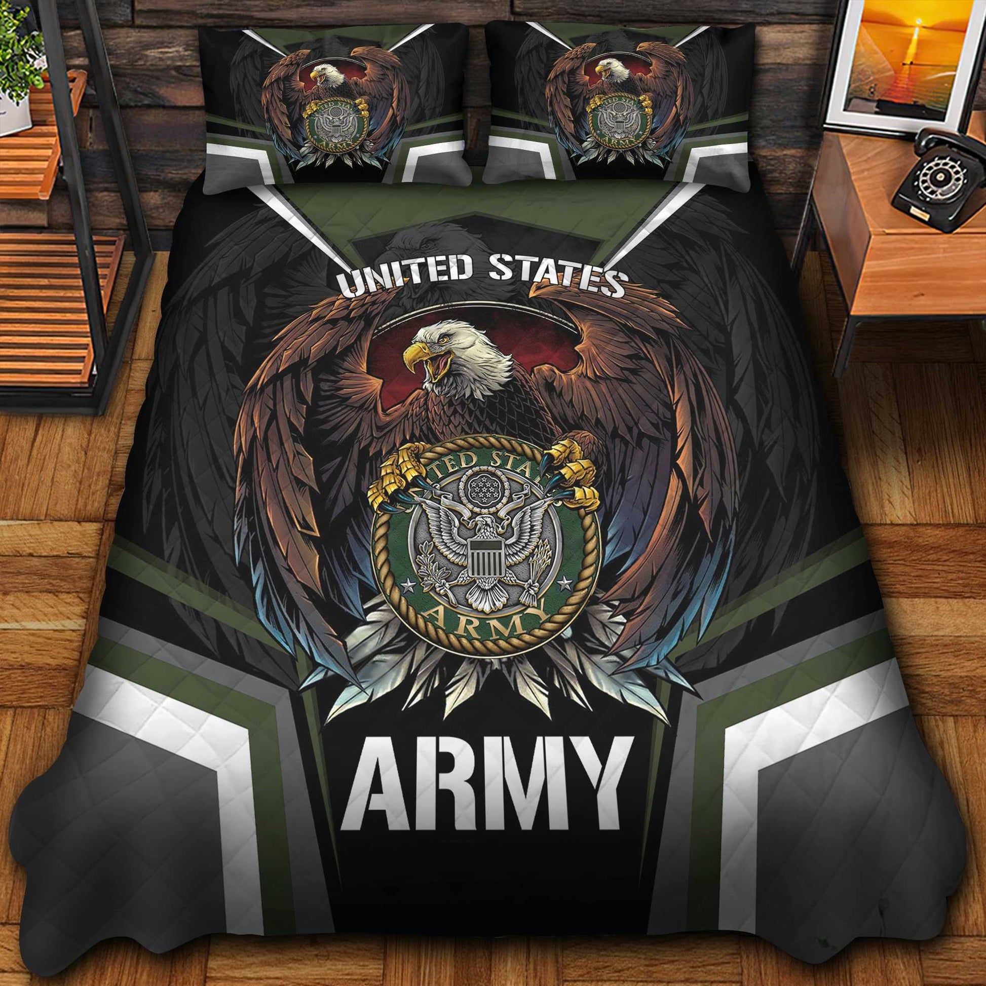 Premium Eagle US Veterans Bedding Set, Gifts For Independence Day, Father's Day, Veterans Day, Gifts For Dad, Gifts For Husband Veteran BPVC290702