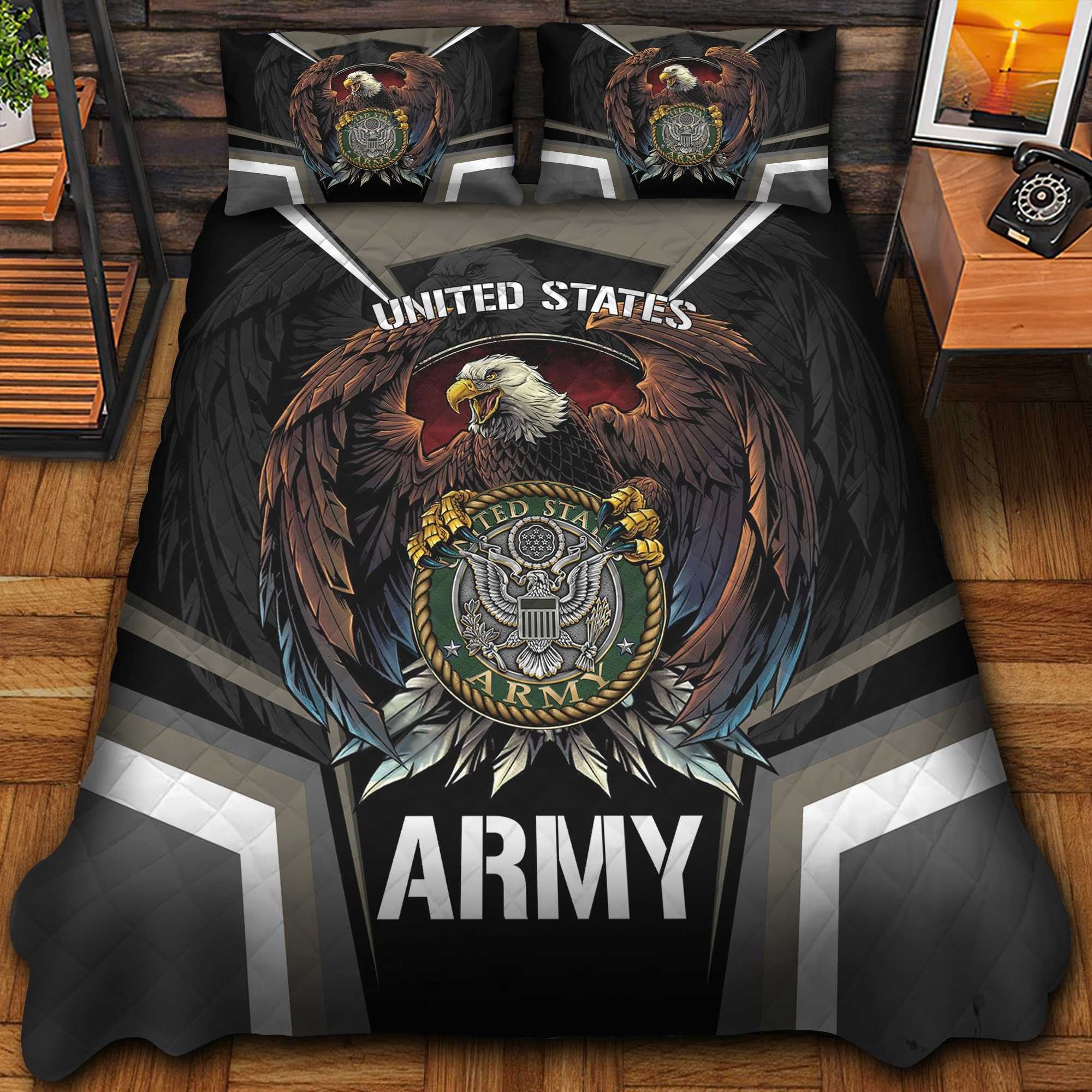 Premium Eagle US Veterans Bedding Set, Gifts For Independence Day, Father's Day, Veterans Day, Gifts For Dad, Gifts For Husband Veteran BPVC290702