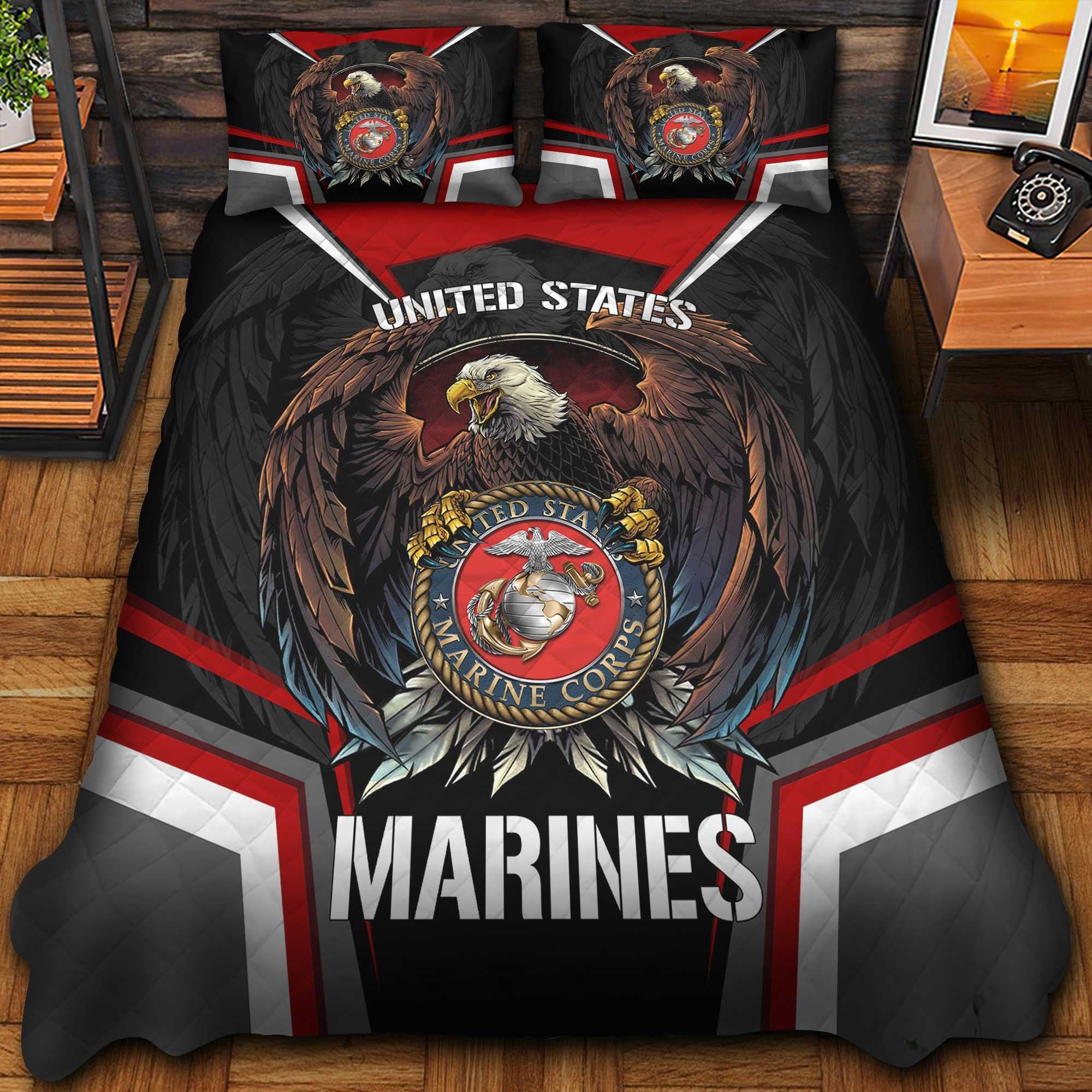 Premium Eagle US Veterans Bedding Set, Gifts For Independence Day, Father's Day, Veterans Day, Gifts For Dad, Gifts For Husband Veteran BPVC290702