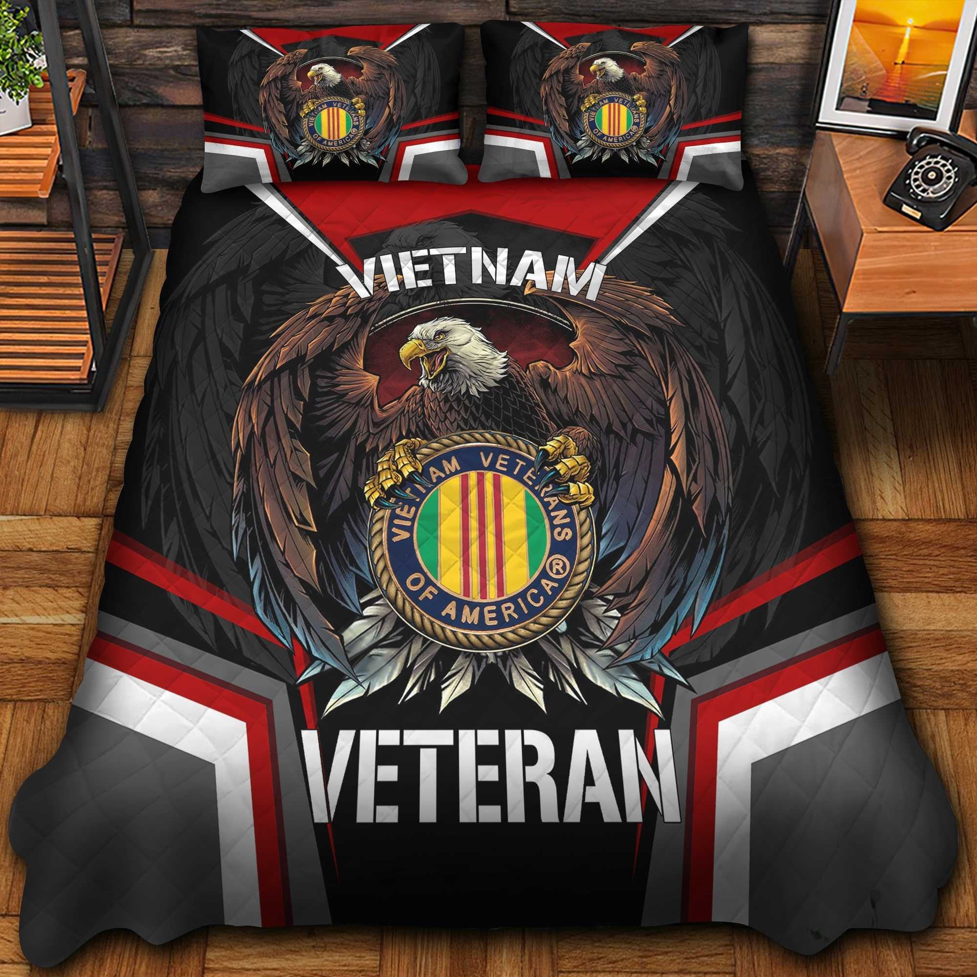 Premium Eagle US Veterans Bedding Set, Gifts For Independence Day, Father's Day, Veterans Day, Gifts For Dad, Gifts For Husband Veteran BPVC290702