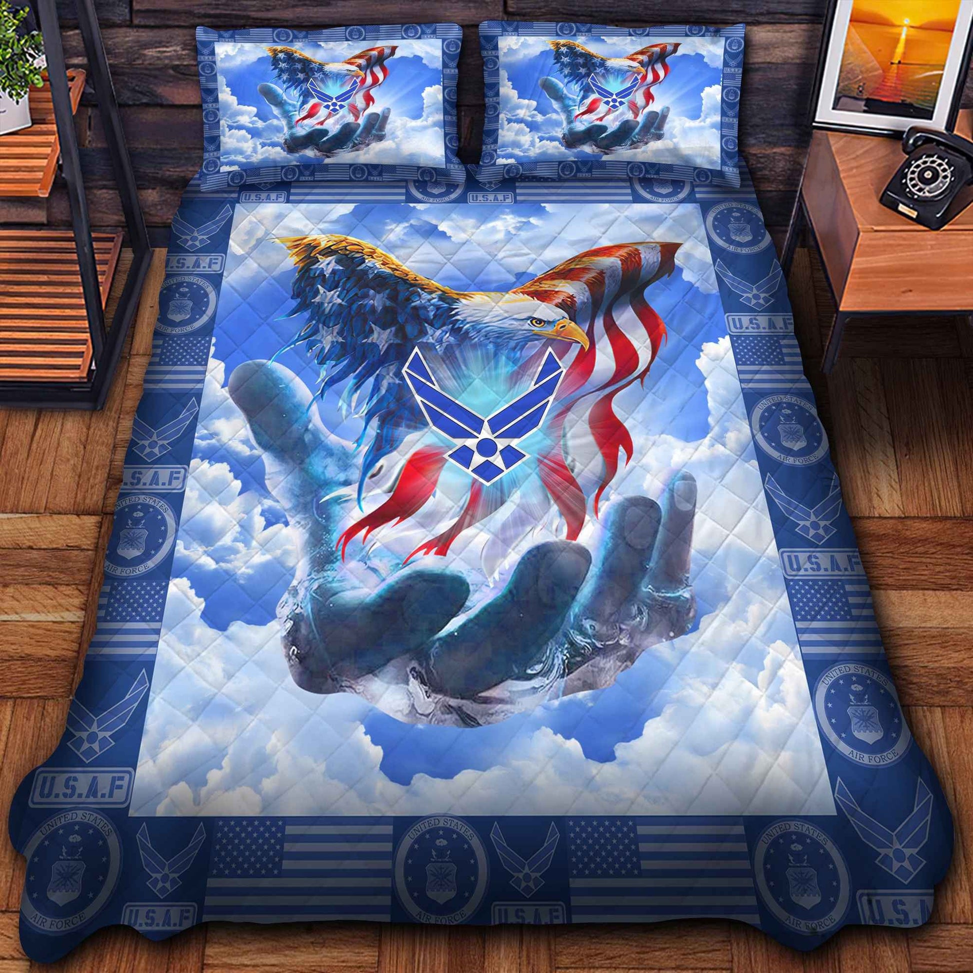 Premium American Pride US Veterans Bedding Set, Gifts For Dad For Husband Veteran BPVC290701