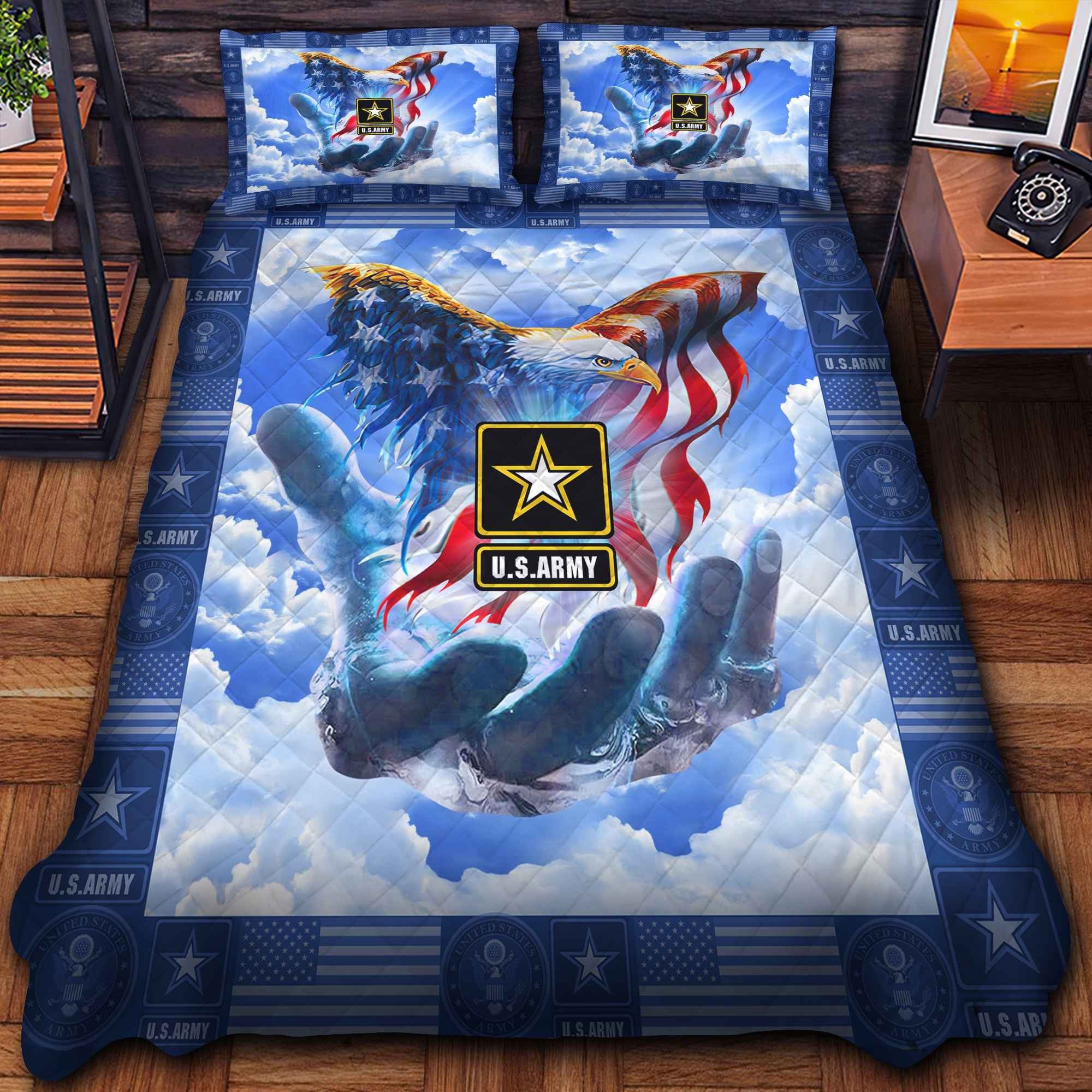 Premium American Pride US Veterans Bedding Set, Gifts For Dad For Husband Veteran BPVC290701