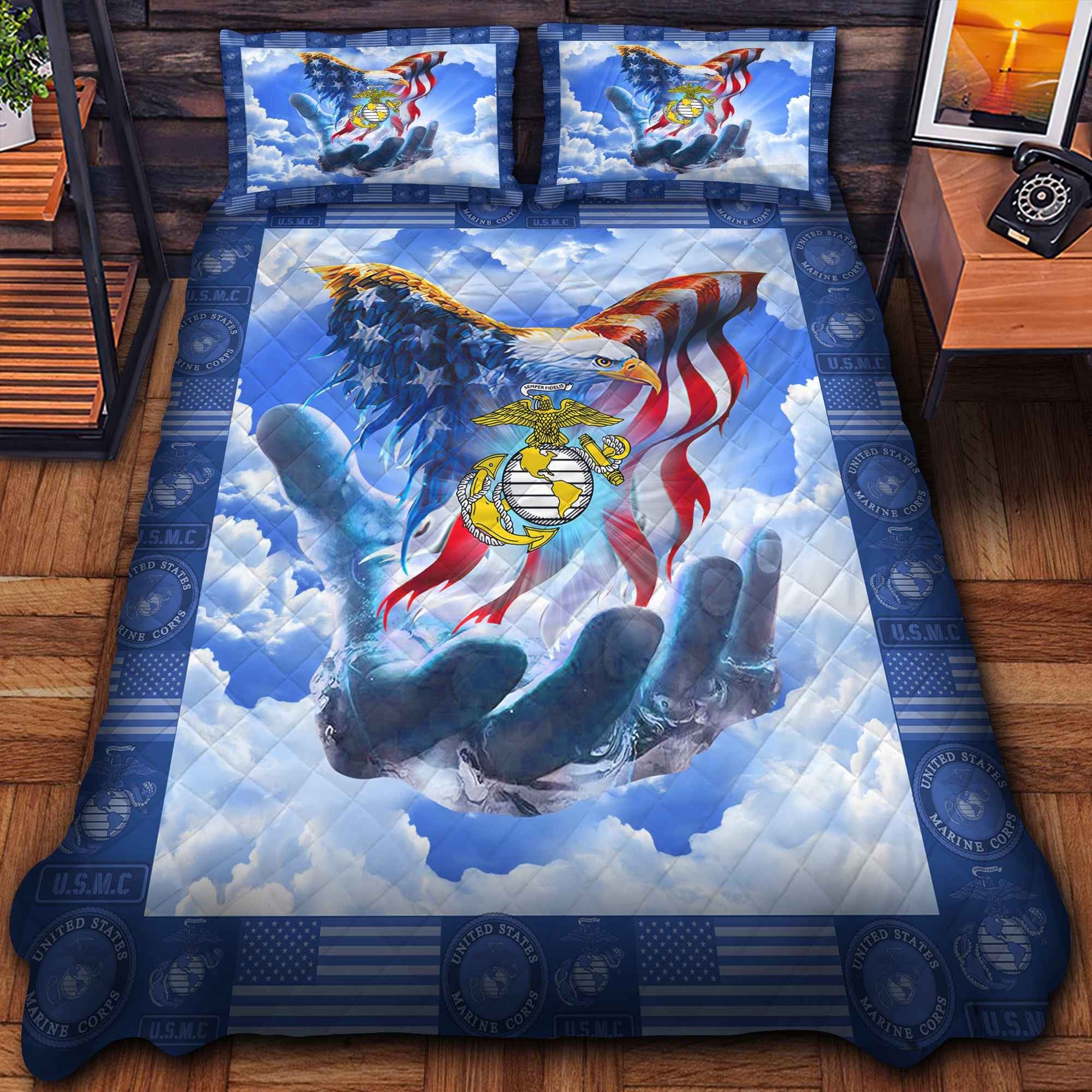 Premium American Pride US Veterans Bedding Set, Gifts For Dad For Husband Veteran BPVC290701