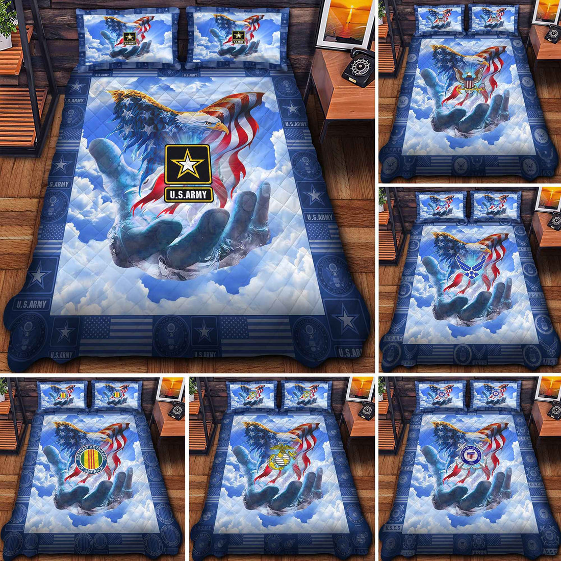 Premium American Pride US Veterans Bedding Set, Gifts For Dad For Husband Veteran BPVC290701