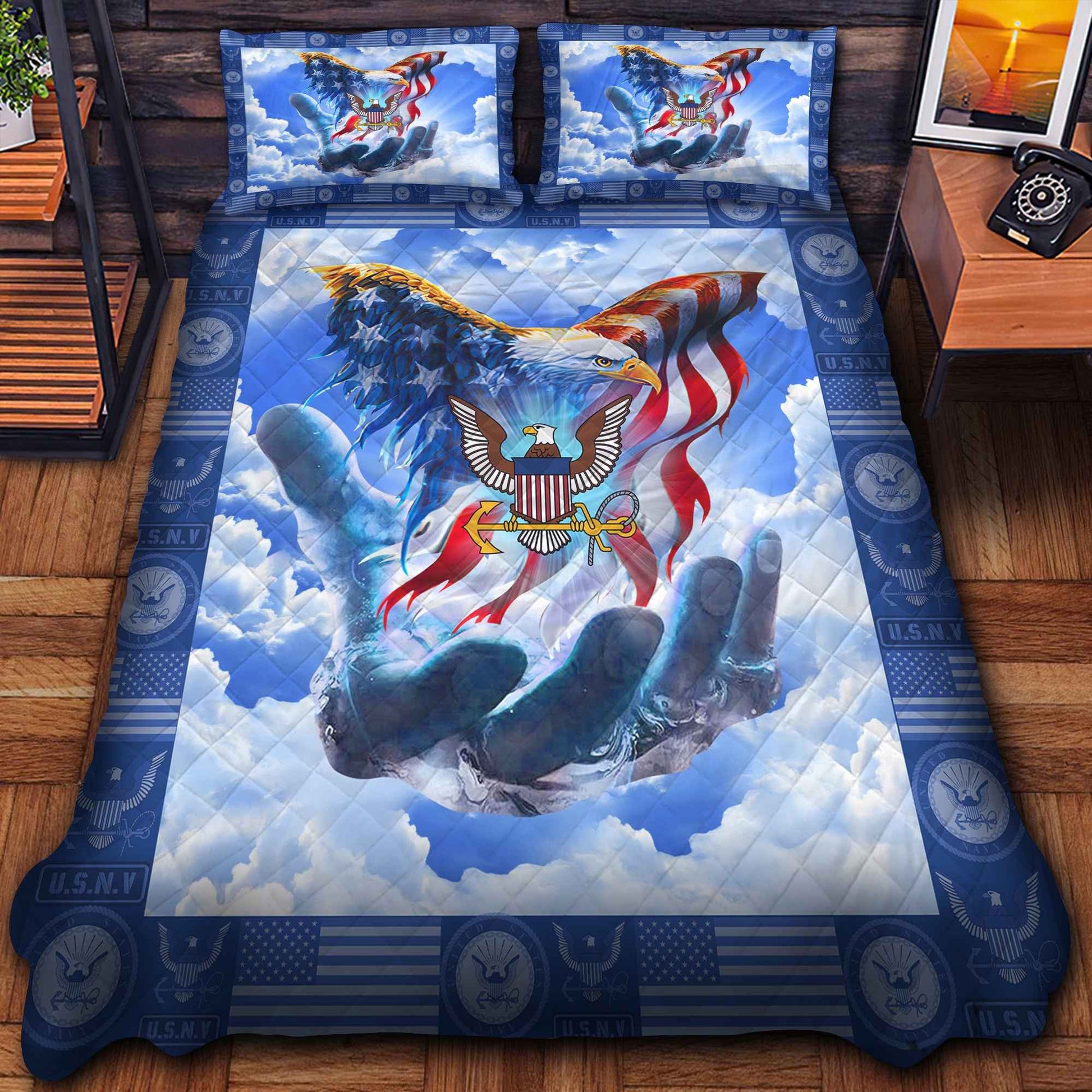 Premium American Pride US Veterans Bedding Set, Gifts For Dad For Husband Veteran BPVC290701