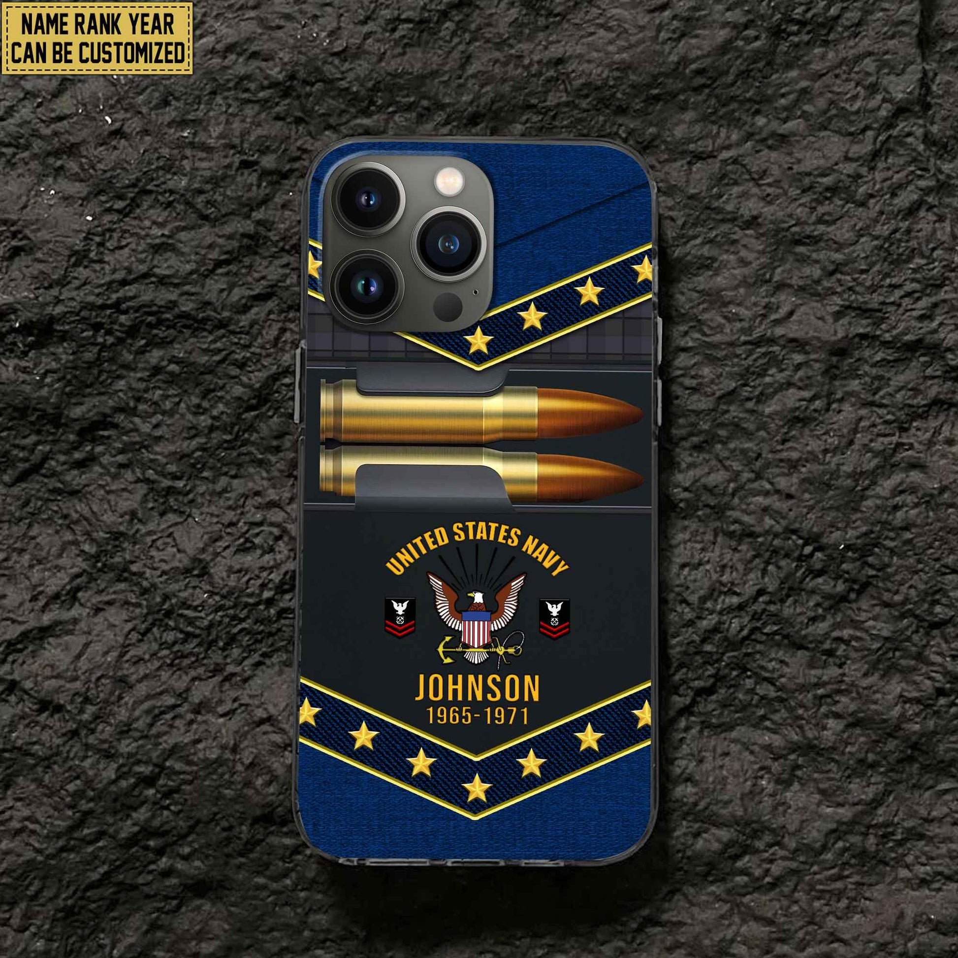 Premium Custom Name, Rank US Navy Phone Case, Gifts For US Navy Veteran, Gifts For Veterans Day, Father's Day VPVC500702