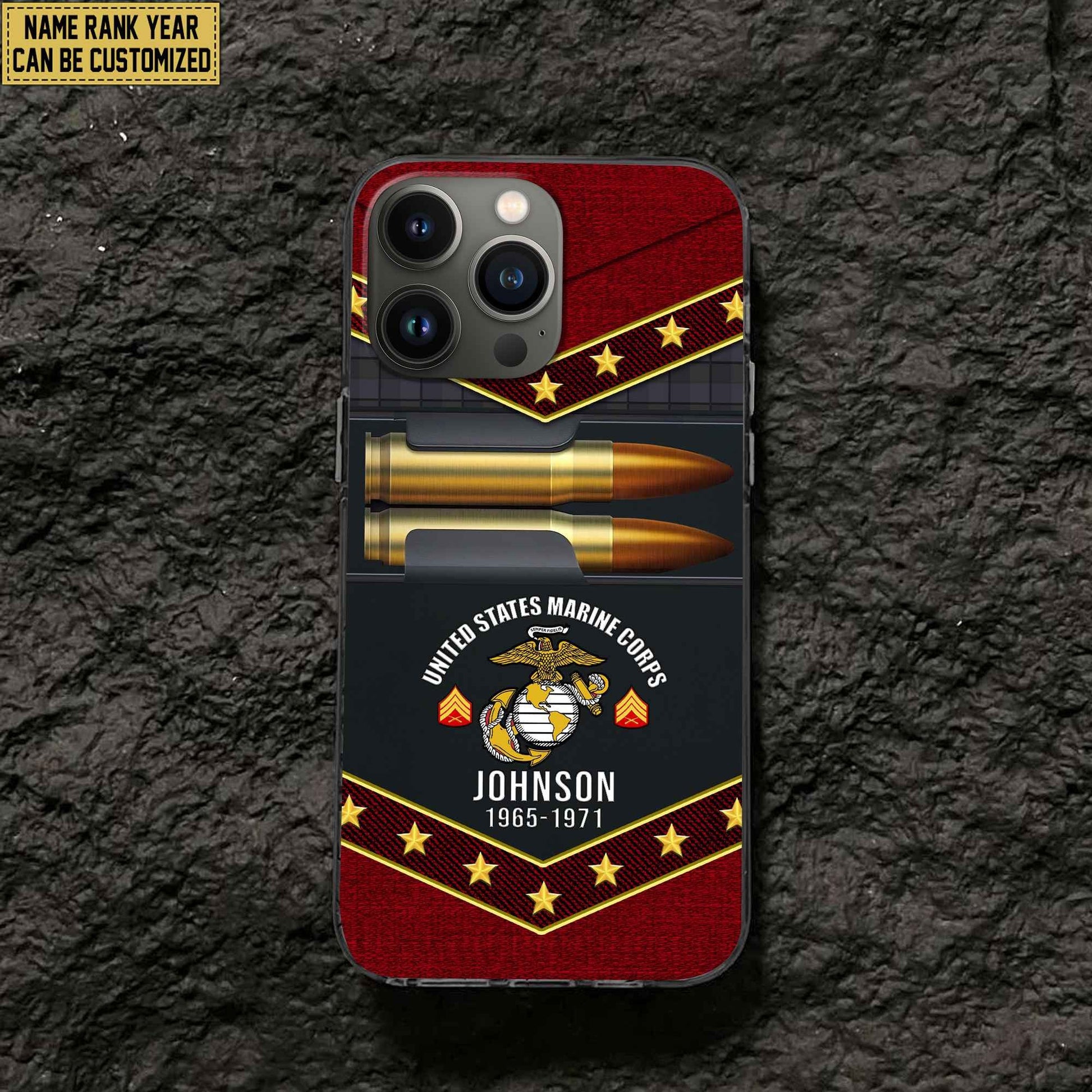 Premium Custom Name, Rank USMC Phone Case, Gifts For US Marine Veteran, Gifts For Veterans Day, Father's Day VPVC500703