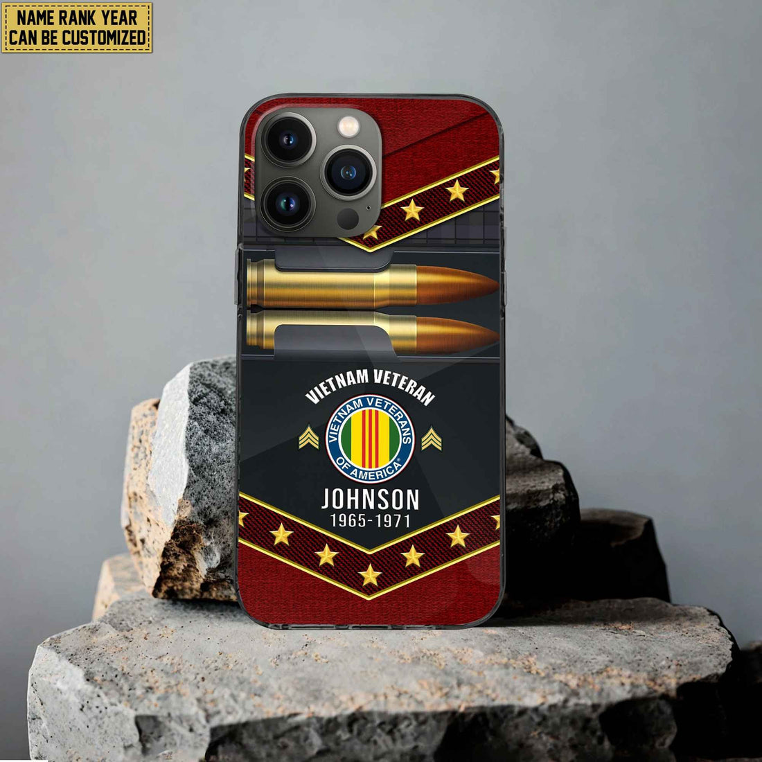 Premium Custom Name, Rank Vietnam Veteran Phone Case, Gifts For Vietnam Veteran, Gifts For Veterans Day, Father's Day VPVC500706