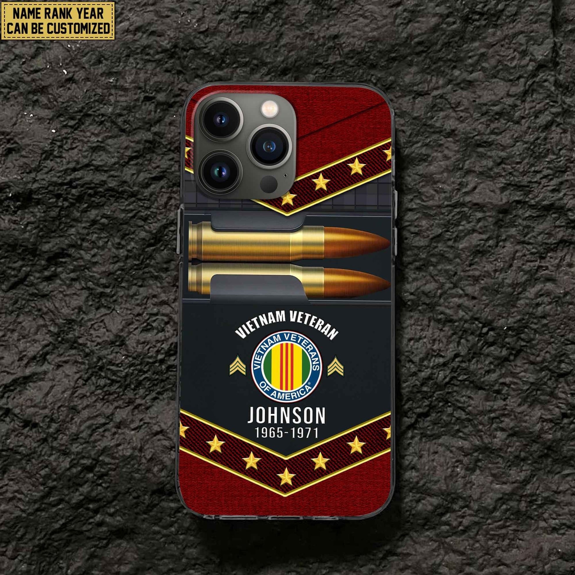 Premium Custom Name, Rank Vietnam Veteran Phone Case, Gifts For Vietnam Veteran, Gifts For Veterans Day, Father's Day VPVC500706