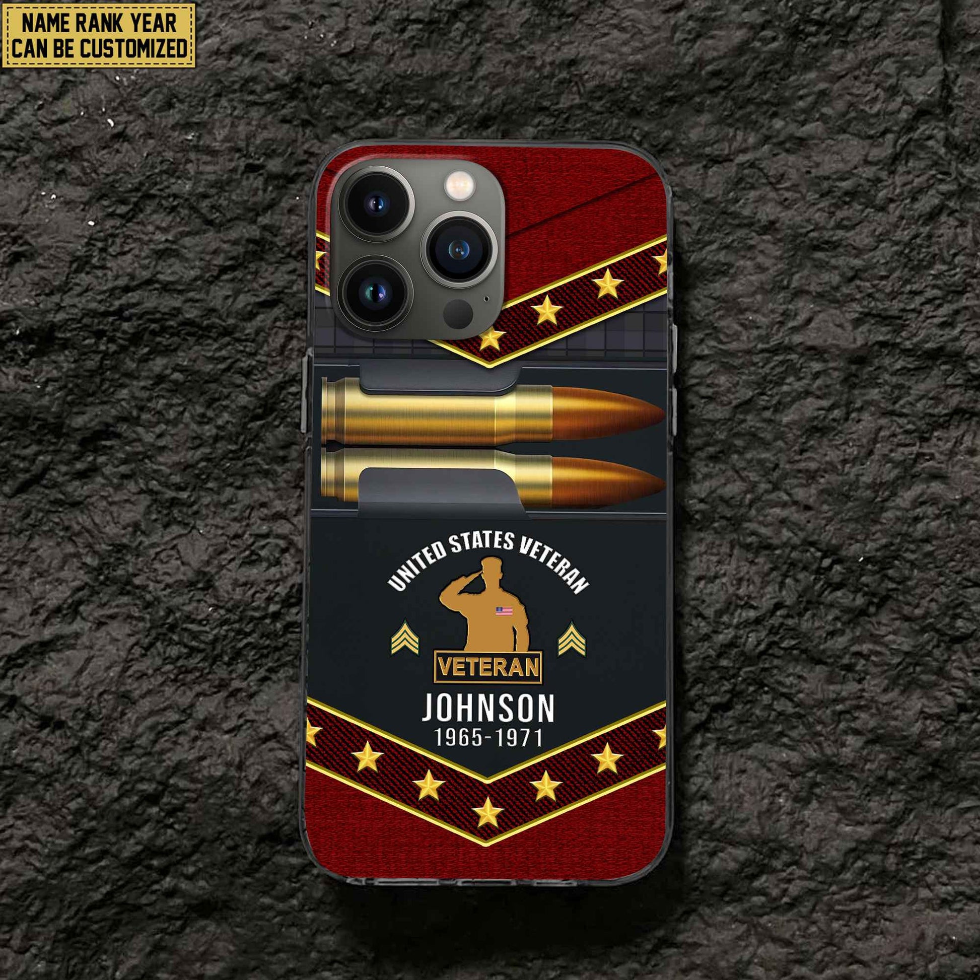 Premium Custom Name, Rank US Veteran Phone Case, Gifts For US Veteran, Gifts For Veterans Day, Father's Day VPVC500707