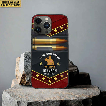 Premium Custom Name, Rank US Veteran Phone Case, Gifts For US Veteran, Gifts For Veterans Day, Father's Day VPVC500707