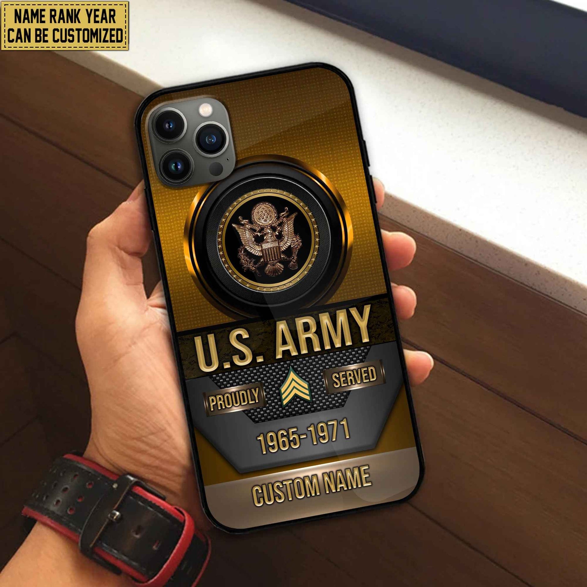 Premium Custom Name, Rank Army Veteran Phone Case, Gifts For Army Veteran, Gifts For Dad, For Husband VPVC500601