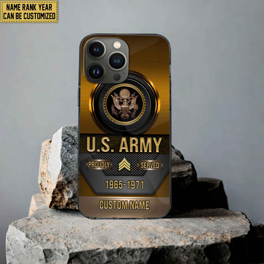 Premium Custom Name, Rank Army Veteran Phone Case, Gifts For Army Veteran, Gifts For Dad, For Husband VPVC500601
