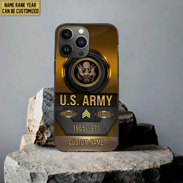 Premium Custom Name, Rank Army Veteran Phone Case, Gifts For Army Veteran, Gifts For Dad, For Husband VPVC500601