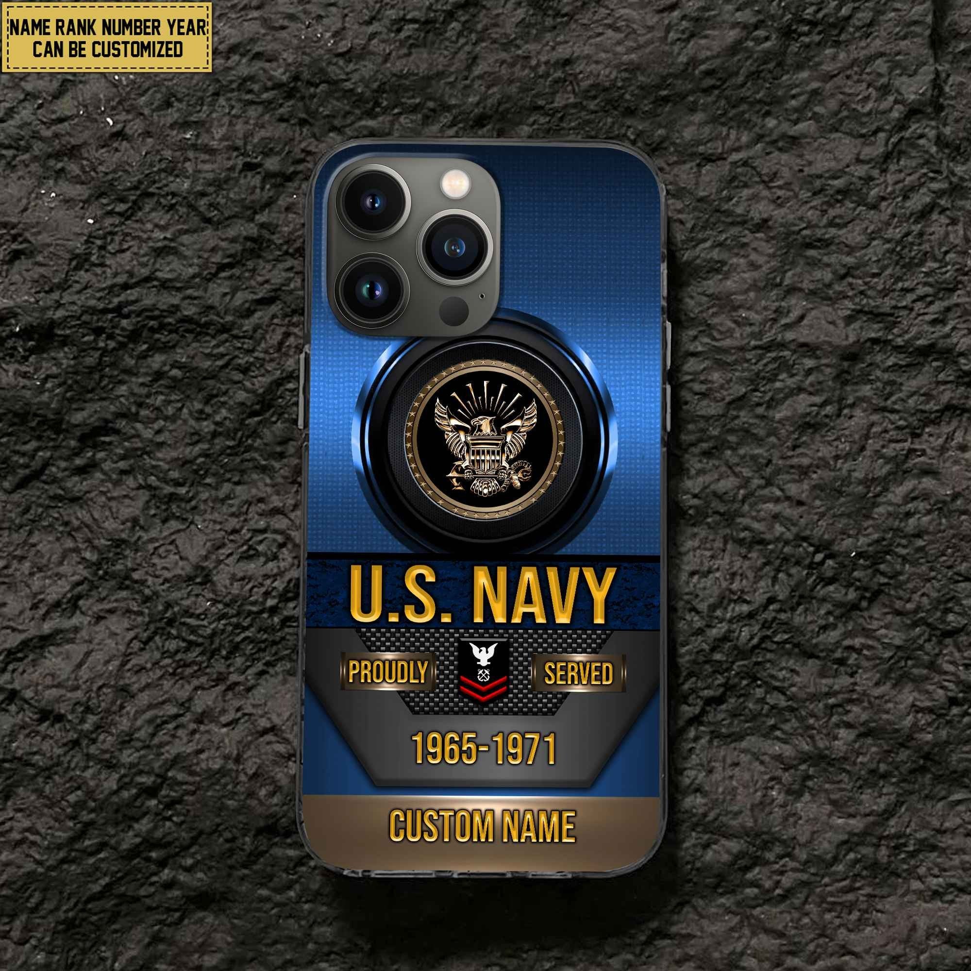 Premium Custom Name, Rank Navy Veteran Phone Case, Gifts For Navy Veteran, Gifts For Dad, For Husband VPVC500602