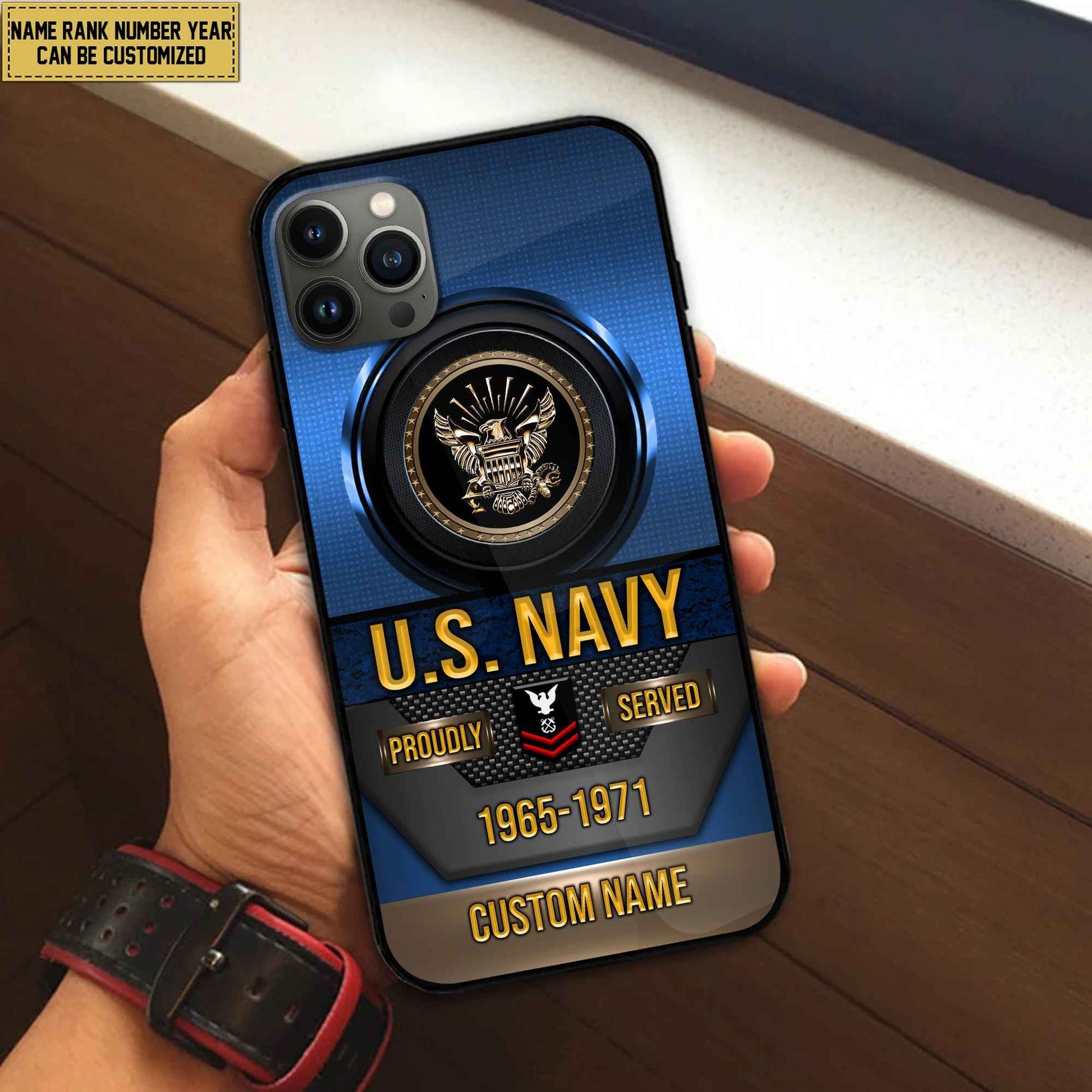 Premium Custom Name, Rank Navy Veteran Phone Case, Gifts For Navy Veteran, Gifts For Dad, For Husband VPVC500602