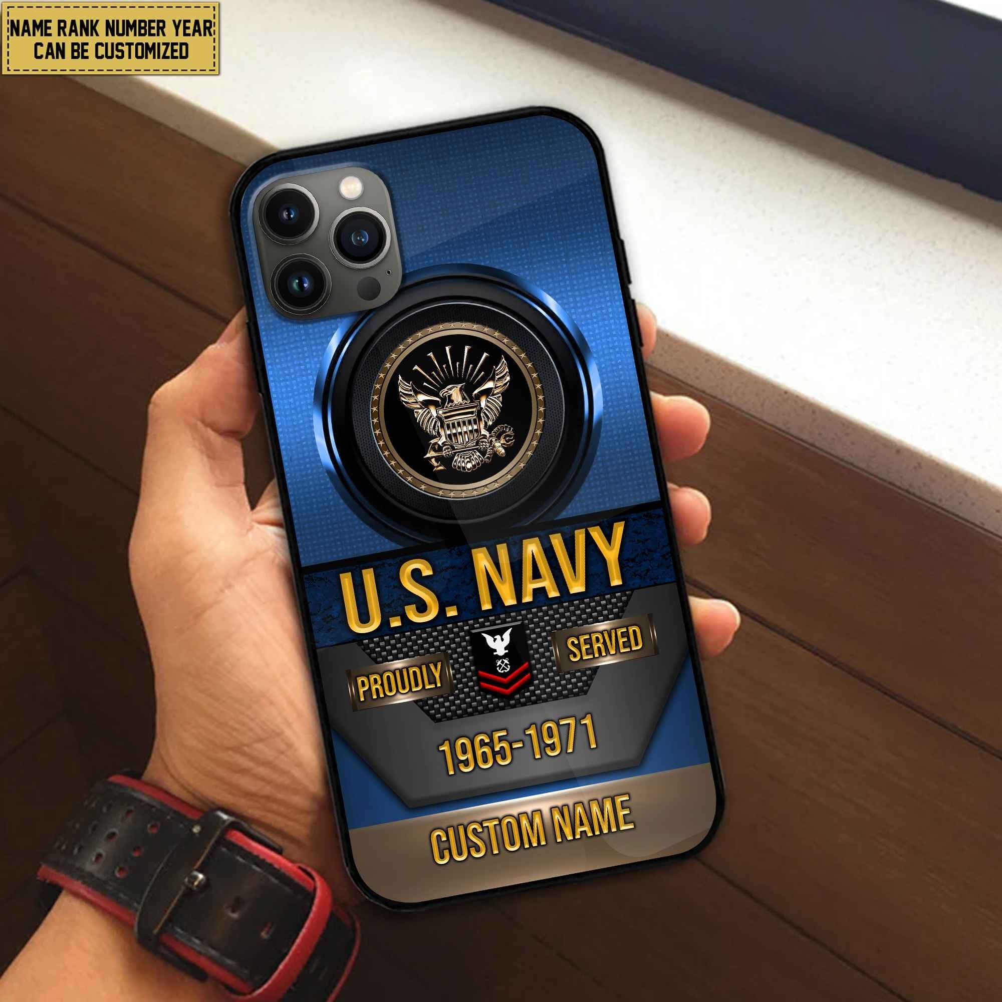 Premium Custom Name, Rank Navy Veteran Phone Case, Gifts For Navy Veteran, Gifts For Dad, For Husband VPVC500602