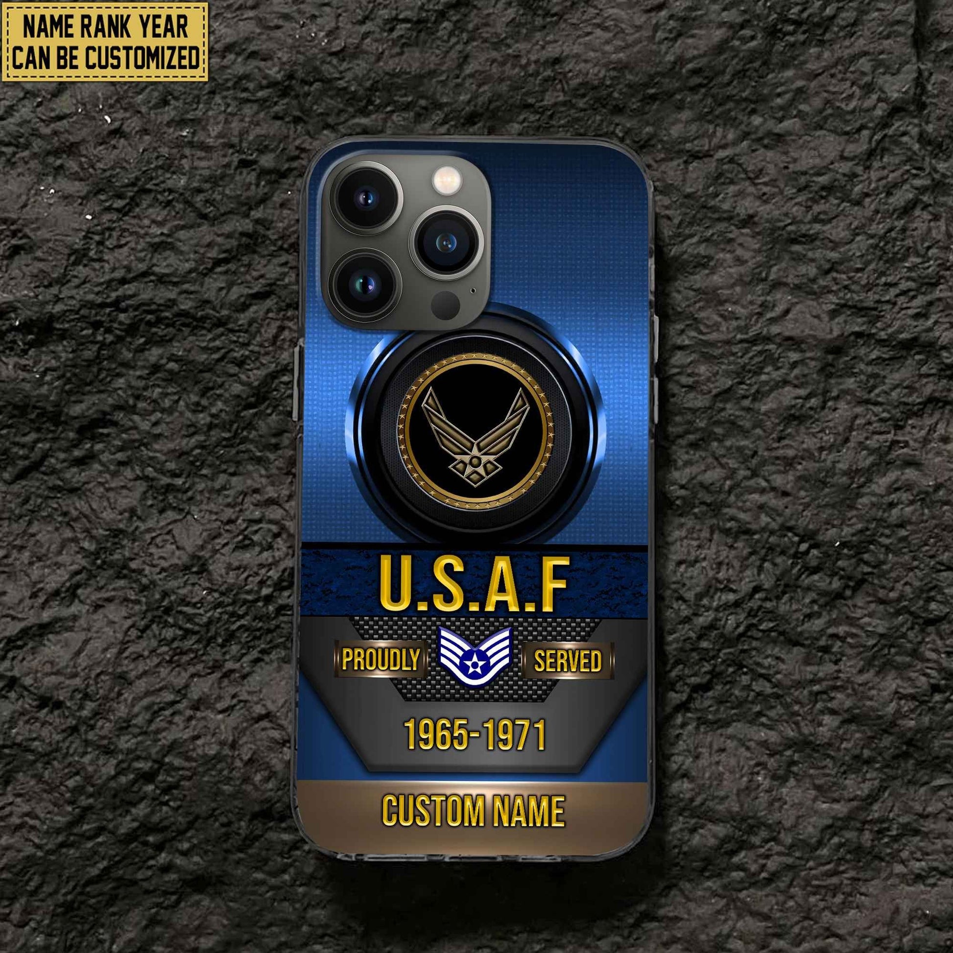 Premium Custom Name, Rank USAF Veteran Phone Case, Gifts For Air Force Veteran, Gifts For Dad, For Husband VPVC500604