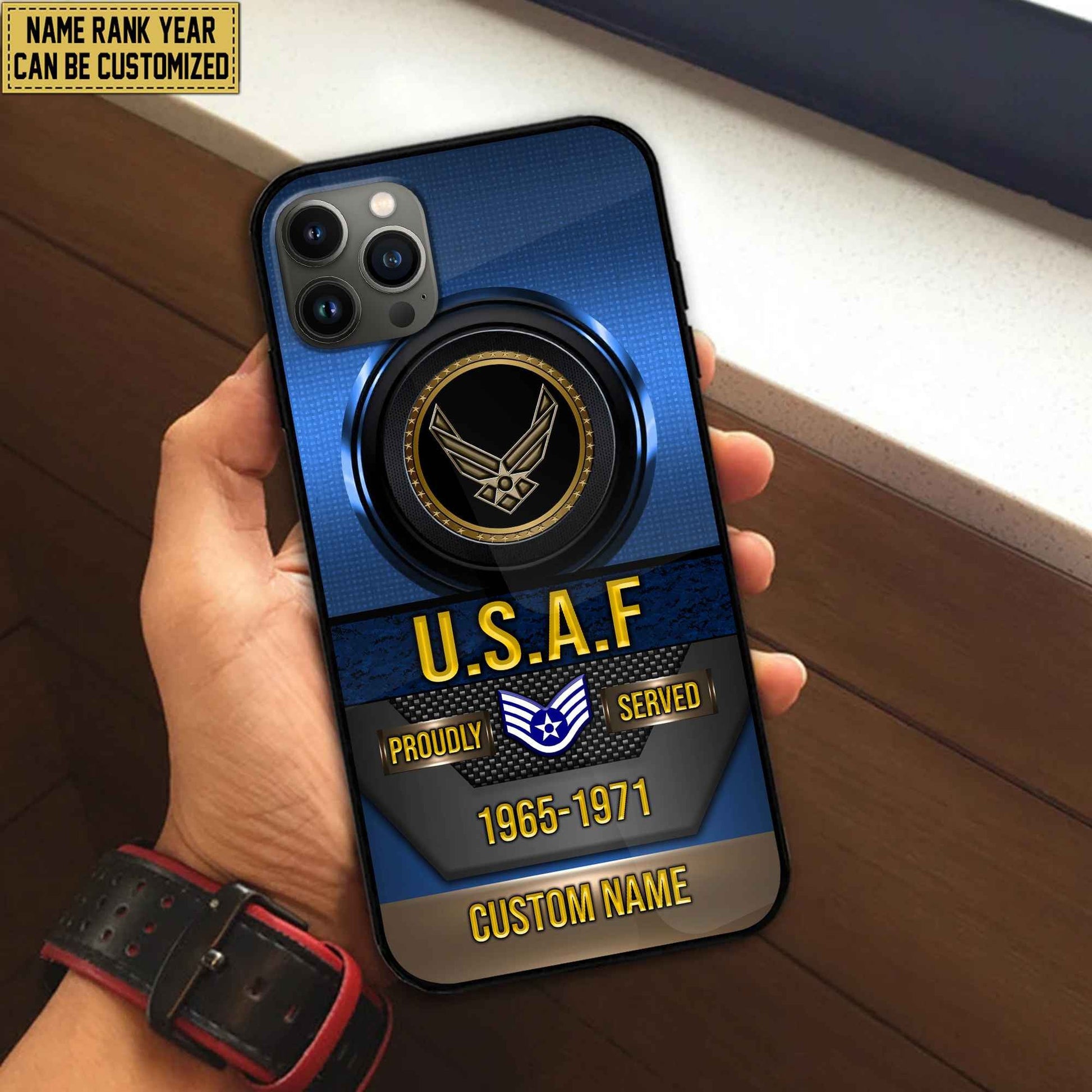 Premium Custom Name, Rank USAF Veteran Phone Case, Gifts For Air Force Veteran, Gifts For Dad, For Husband VPVC500604