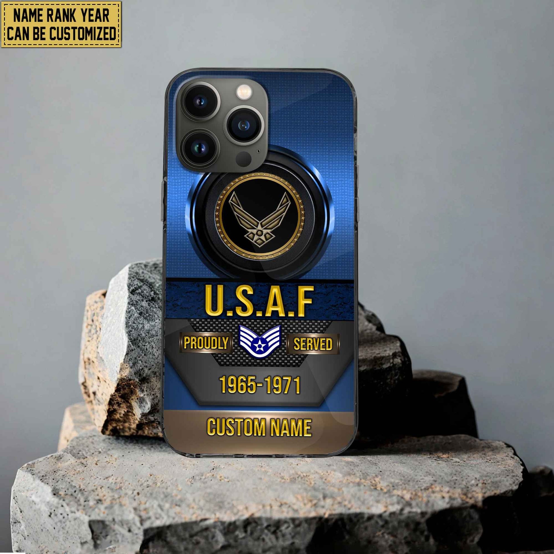 Premium Custom Name, Rank USAF Veteran Phone Case, Gifts For Air Force Veteran, Gifts For Dad, For Husband VPVC500604