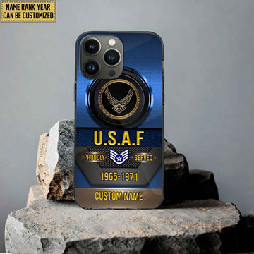 Premium Custom Name, Rank USAF Veteran Phone Case, Gifts For Air Force Veteran, Gifts For Dad, For Husband VPVC500604