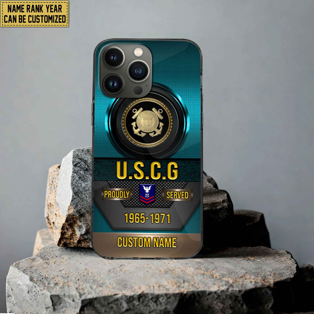 Premium Custom Name, Rank USCG Veteran Phone Case, Gifts For Coast Guard Veteran, Gifts For Dad, For Husband VPVC500605