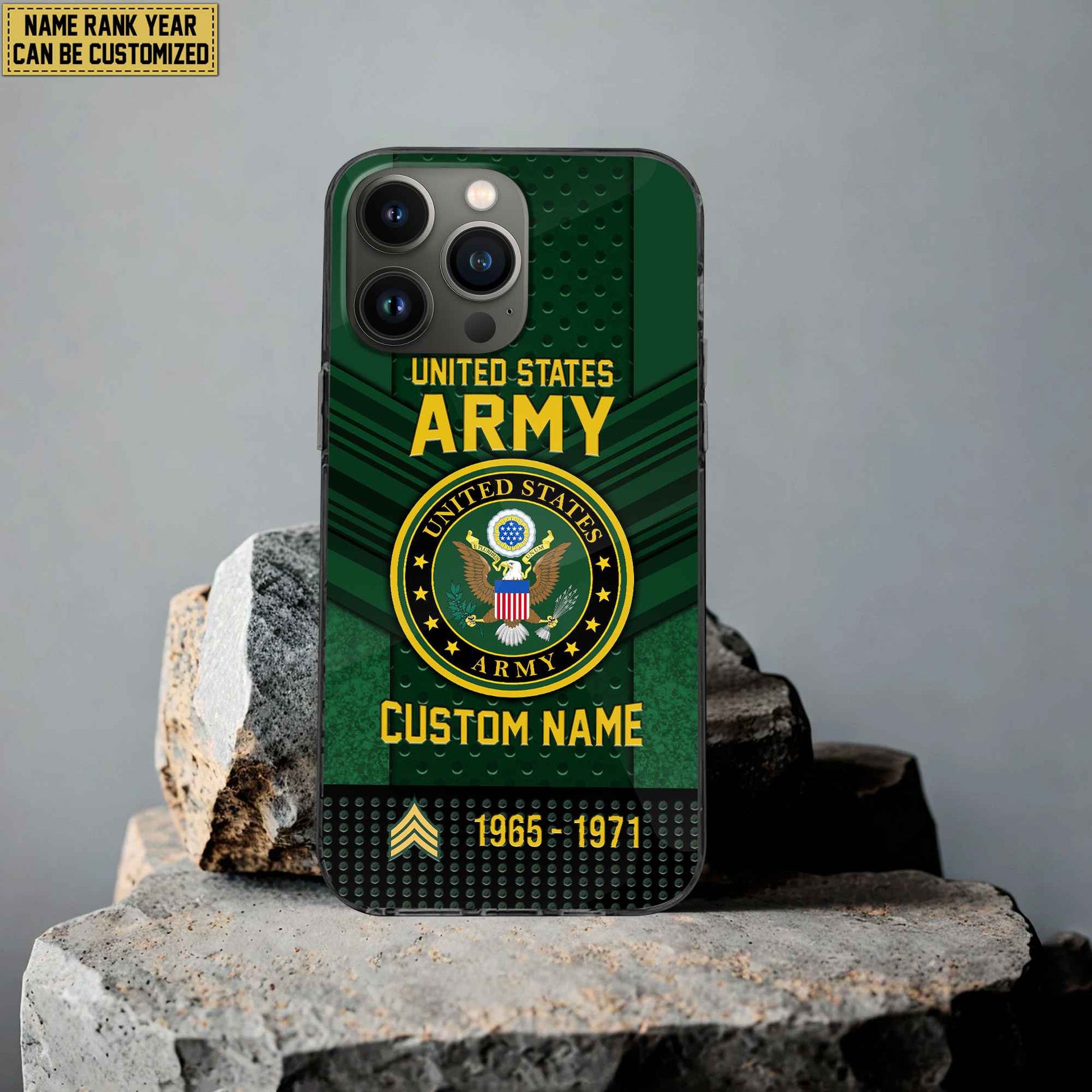 Premium Custom Name, Rank US Army Veteran Phone Case, Gifts For Veterans Day, Father's Day, Gifts For US Army Veteran VPVC500801