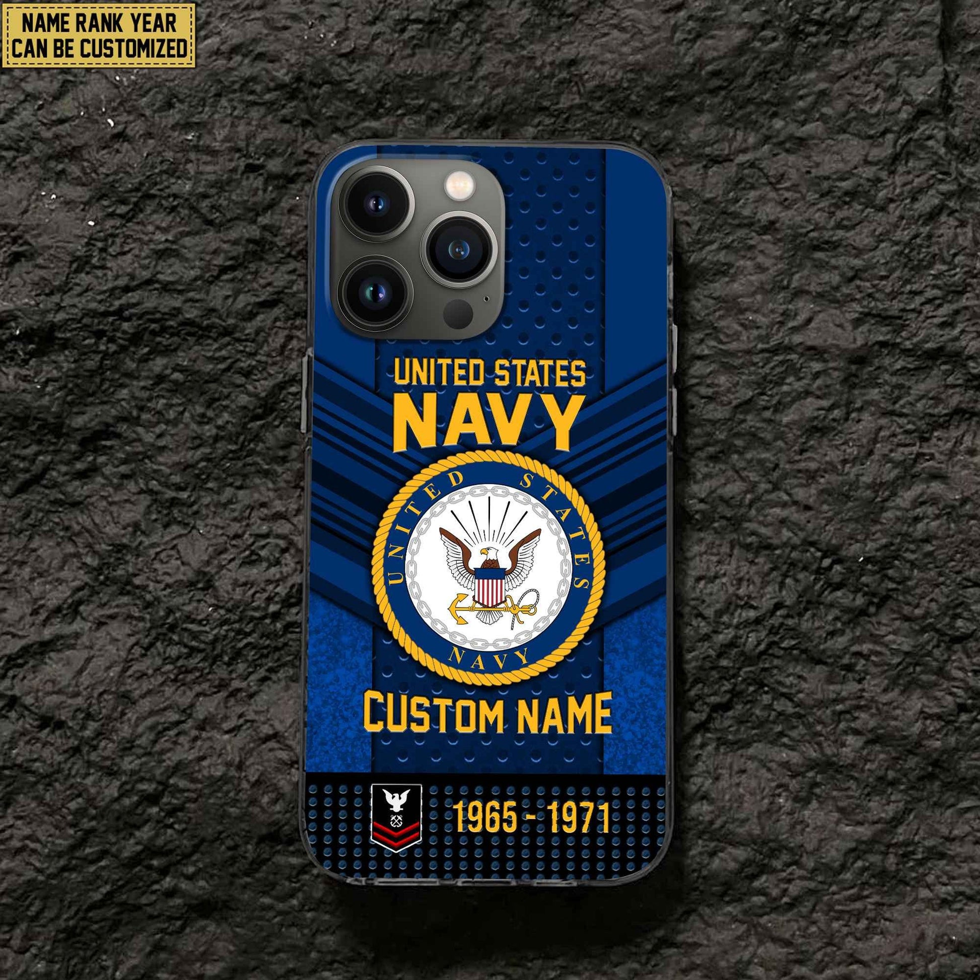 Premium Custom Name, Rank US Navy Veteran Phone Case, Gifts For Veterans Day, Father's Day, Gifts For US Navy Veteran VPVC500802