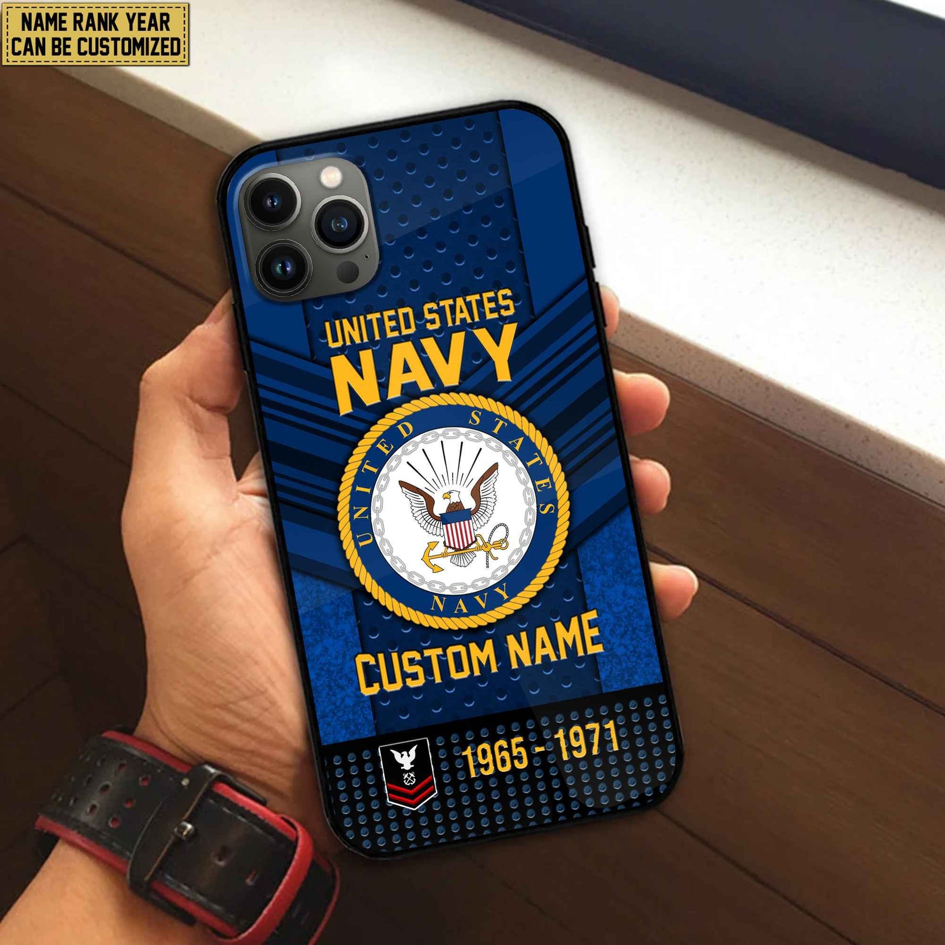 Premium Custom Name, Rank US Navy Veteran Phone Case, Gifts For Veterans Day, Father's Day, Gifts For US Navy Veteran VPVC500802