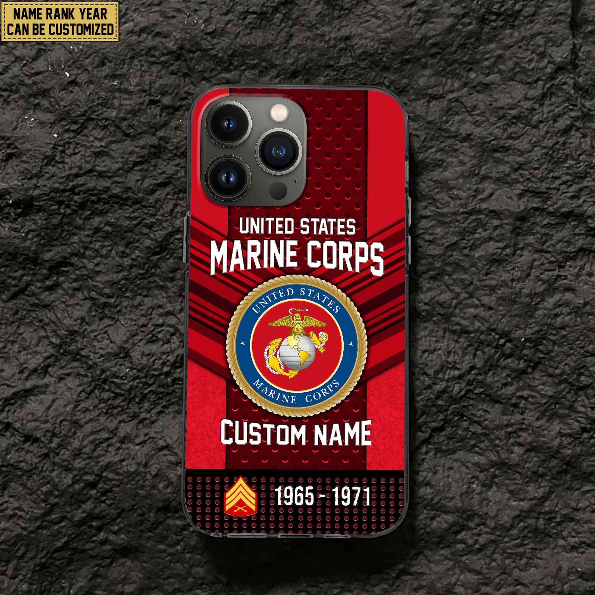 Premium Custom Name, Rank USMC Veteran Phone Case, Gifts For Veterans Day, Father's Day, Gifts For USMC Veteran VPVC500803